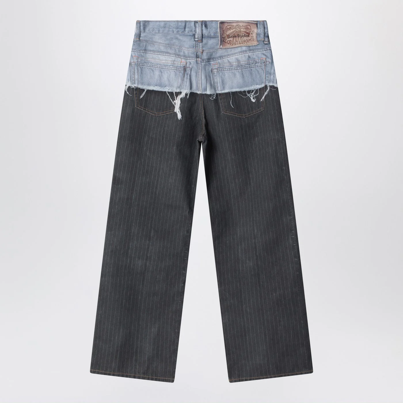 Acne Studios Trompe-L'oeil Jeans In Blue/Pinstrike Pattern Men - Image 2