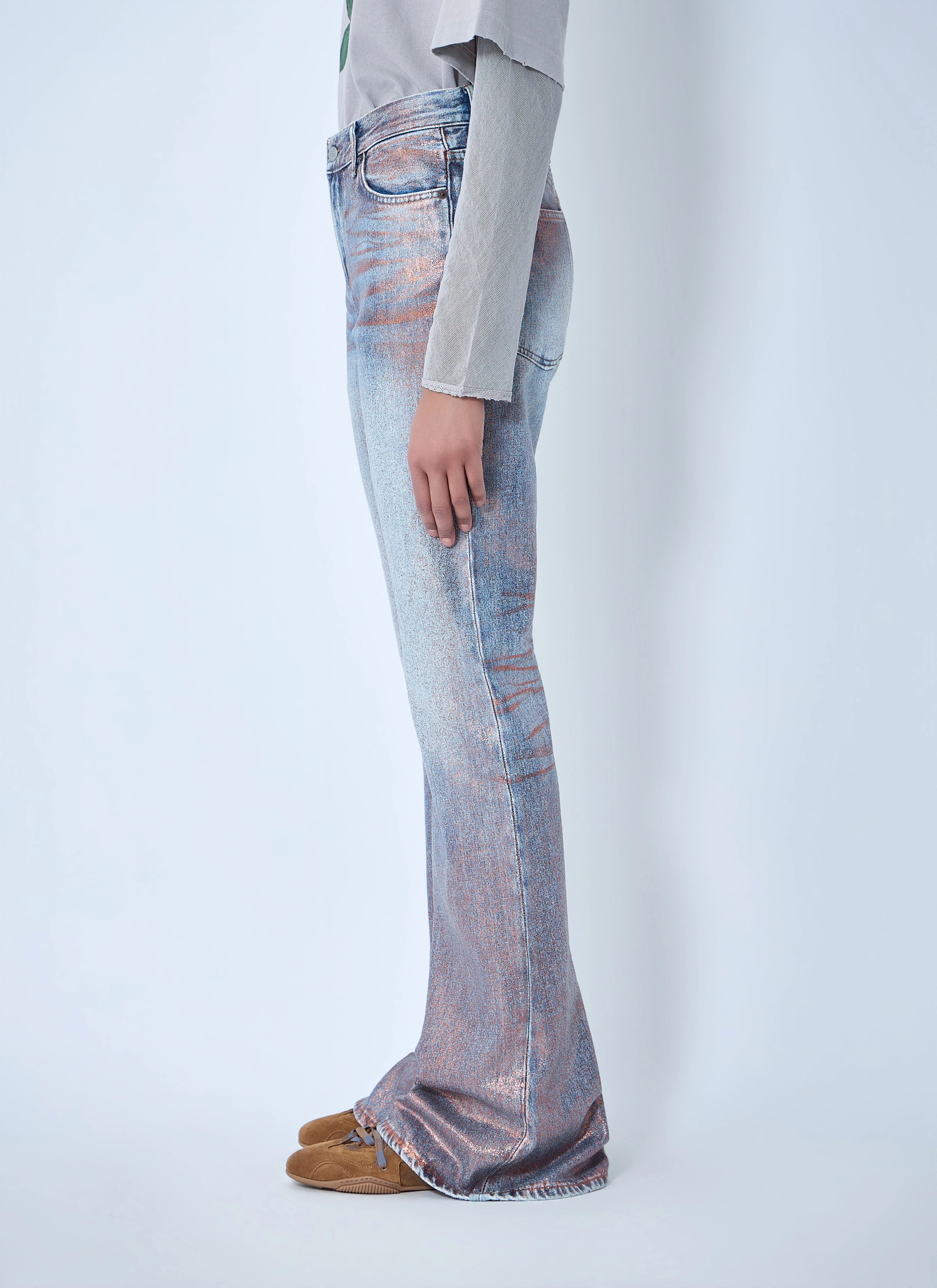 Acne Studios Women Fitted Glitter Jeans - Image 3