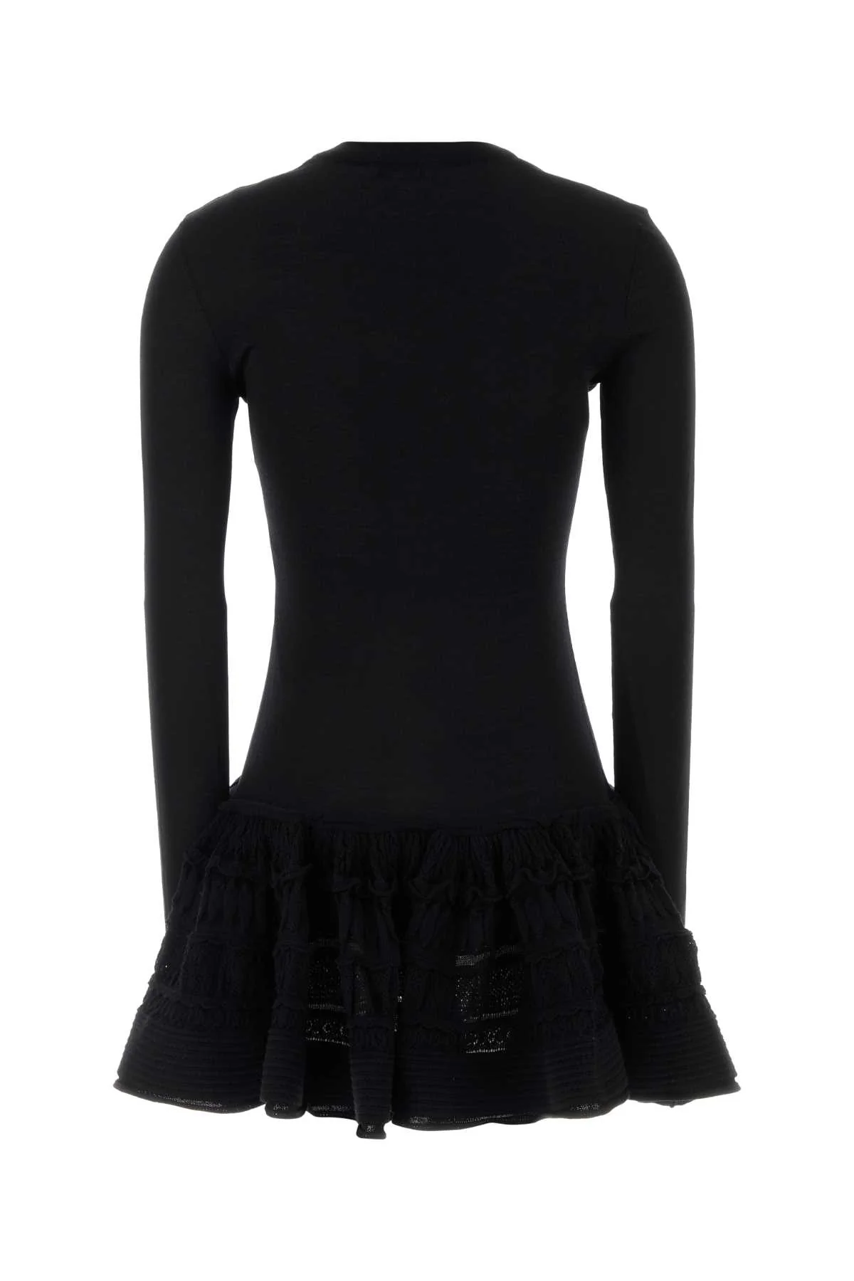 Alaia Women Black Stretch Wool Blend Mini Dress - Image 2
