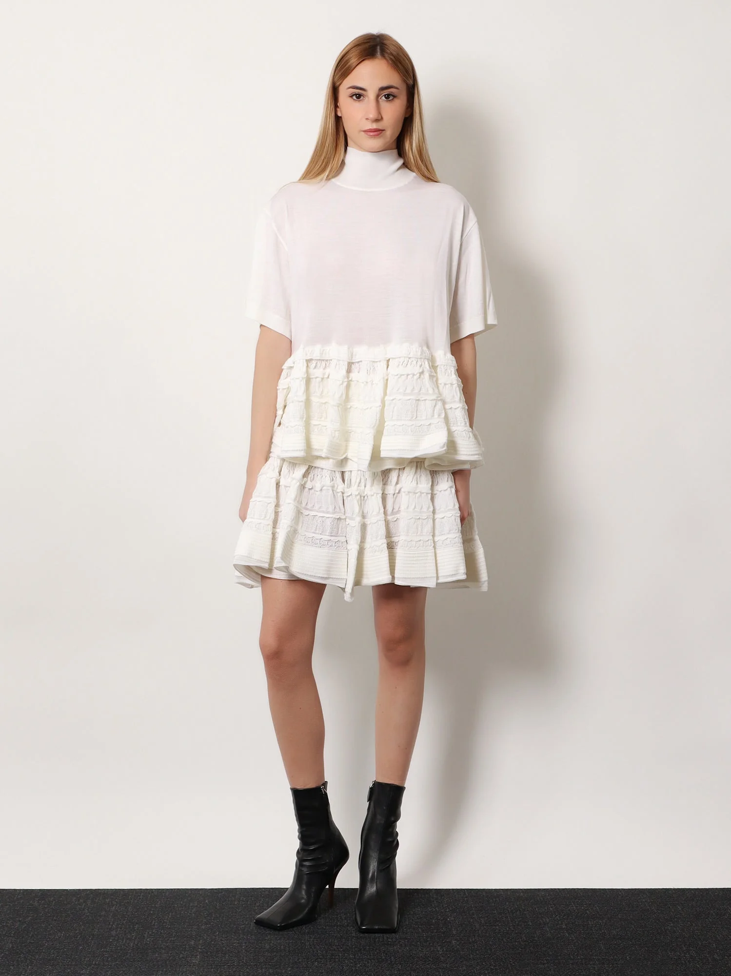Alaia Women Ruffle Virgin Wool Skirt - Image 2