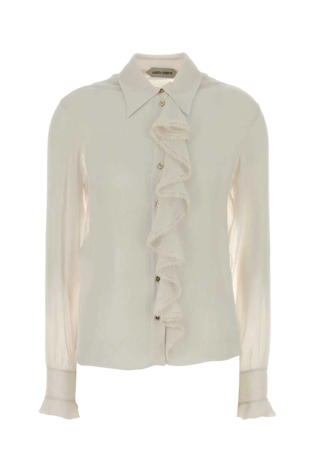Alberta Ferretti Women White Crepe Shirt
