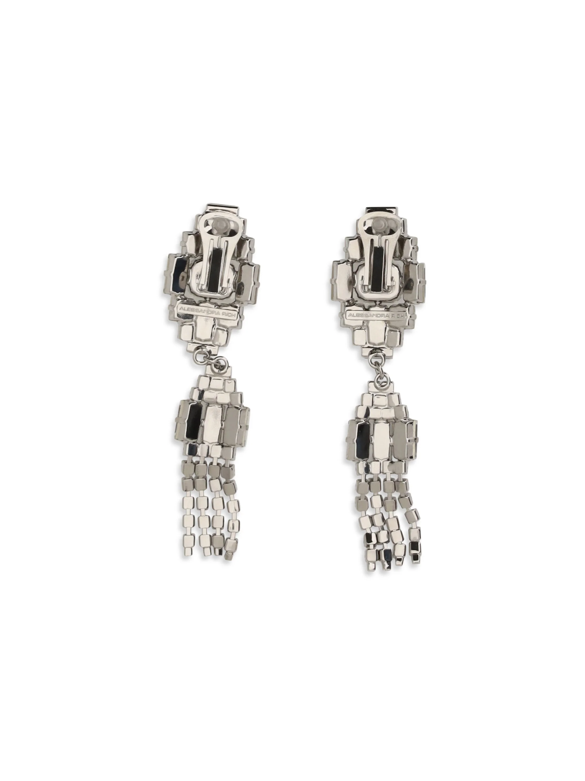 Alessandra Rich Women Silver-Colored Crystal Drop Earrings - Image 2