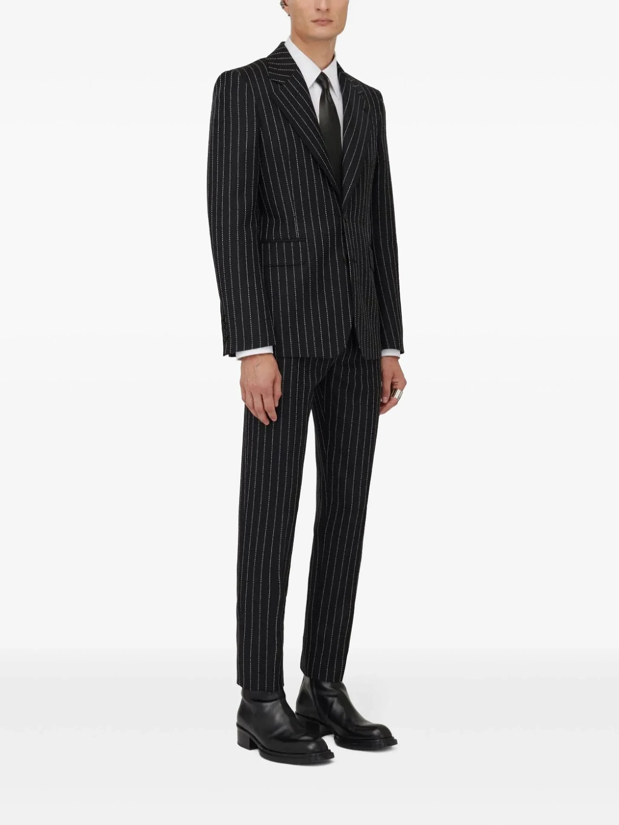 Alexander Mcqueen Men Pinstripe Single-Breasted Jacket - Image 3