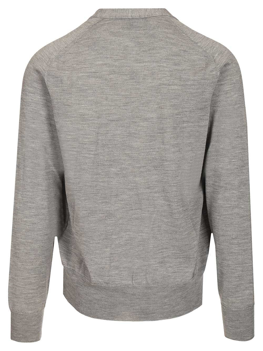 Ami Men Ami Paris V-Neck Wool Cardigan - Image 2