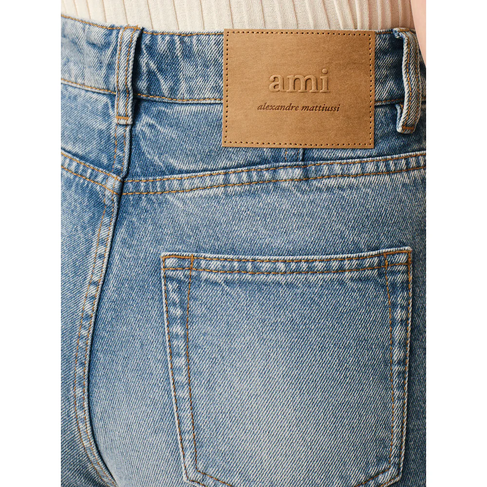 Ami Paris Blue Denim - Straight-Leg Jeans Women - Image 5