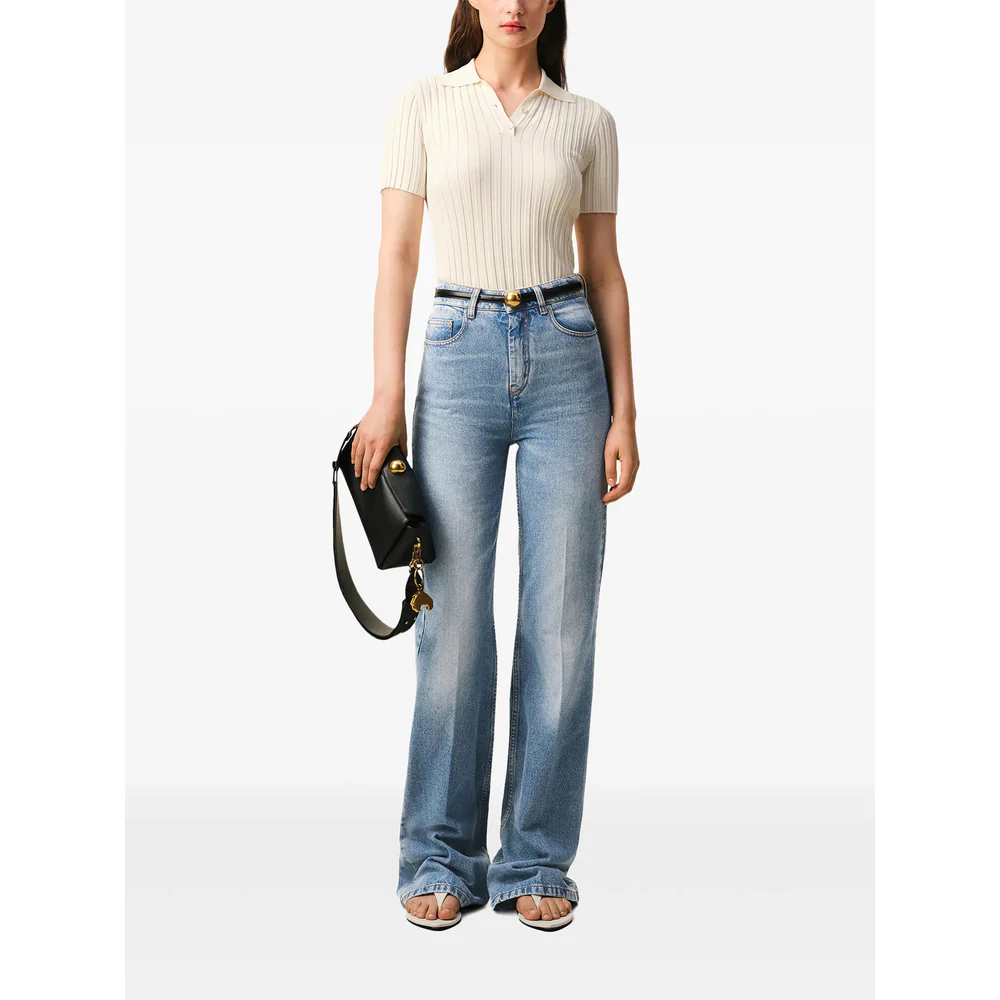 Ami Paris Blue Denim - Straight-Leg Jeans Women - Image 6