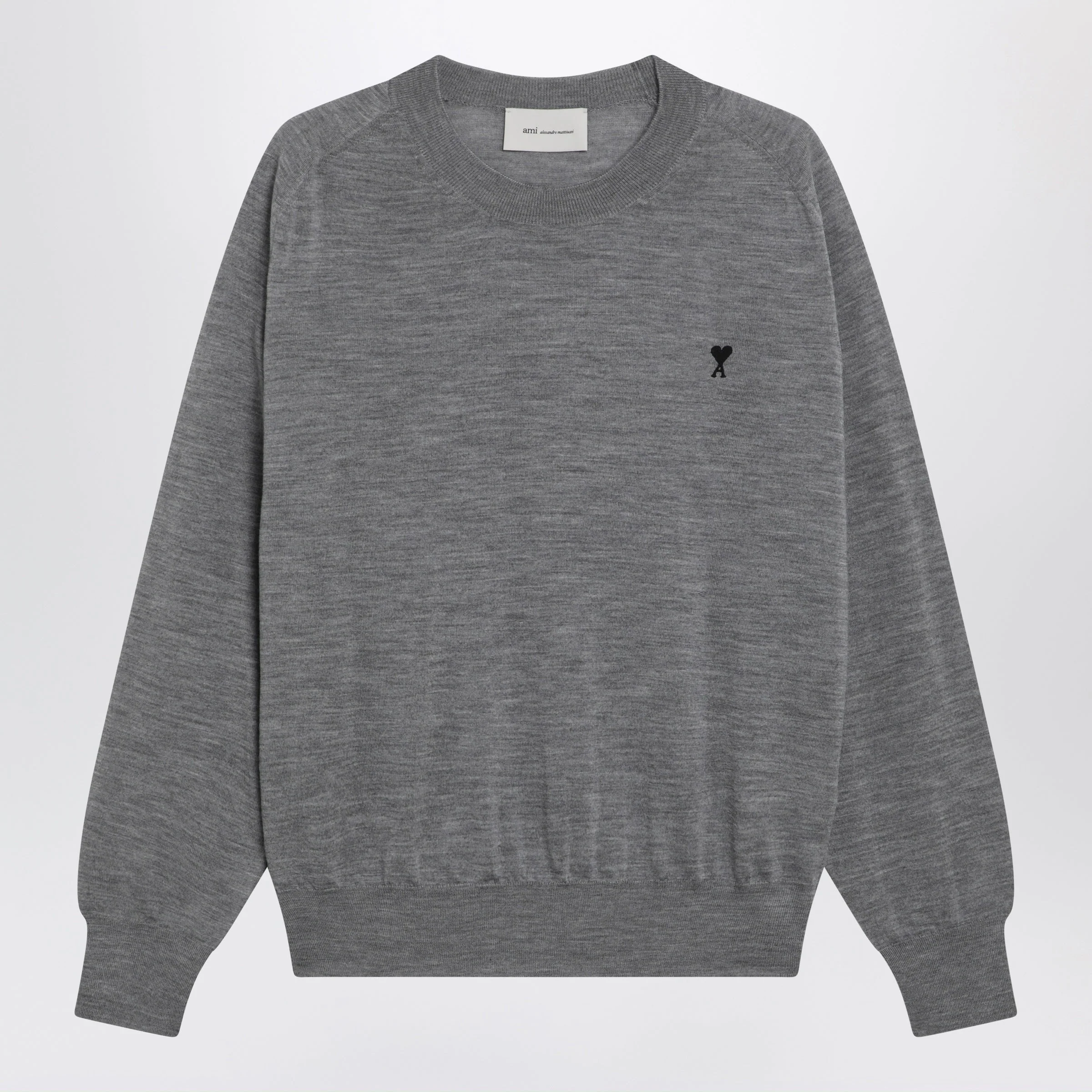 Ami Paris Grey Wool Ami De Coeur Sweater Men