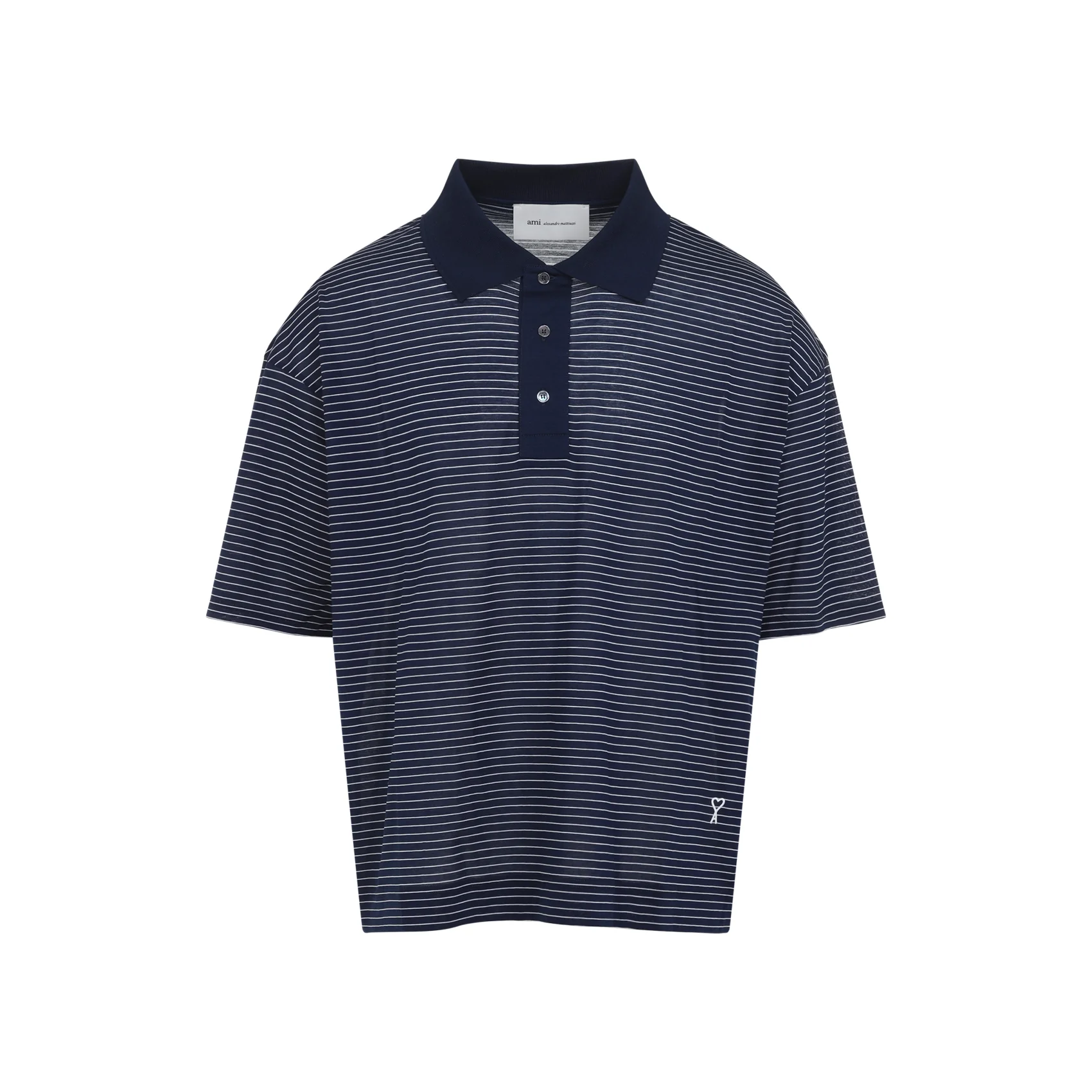 Ami Striped Boxy Fit Polo Men