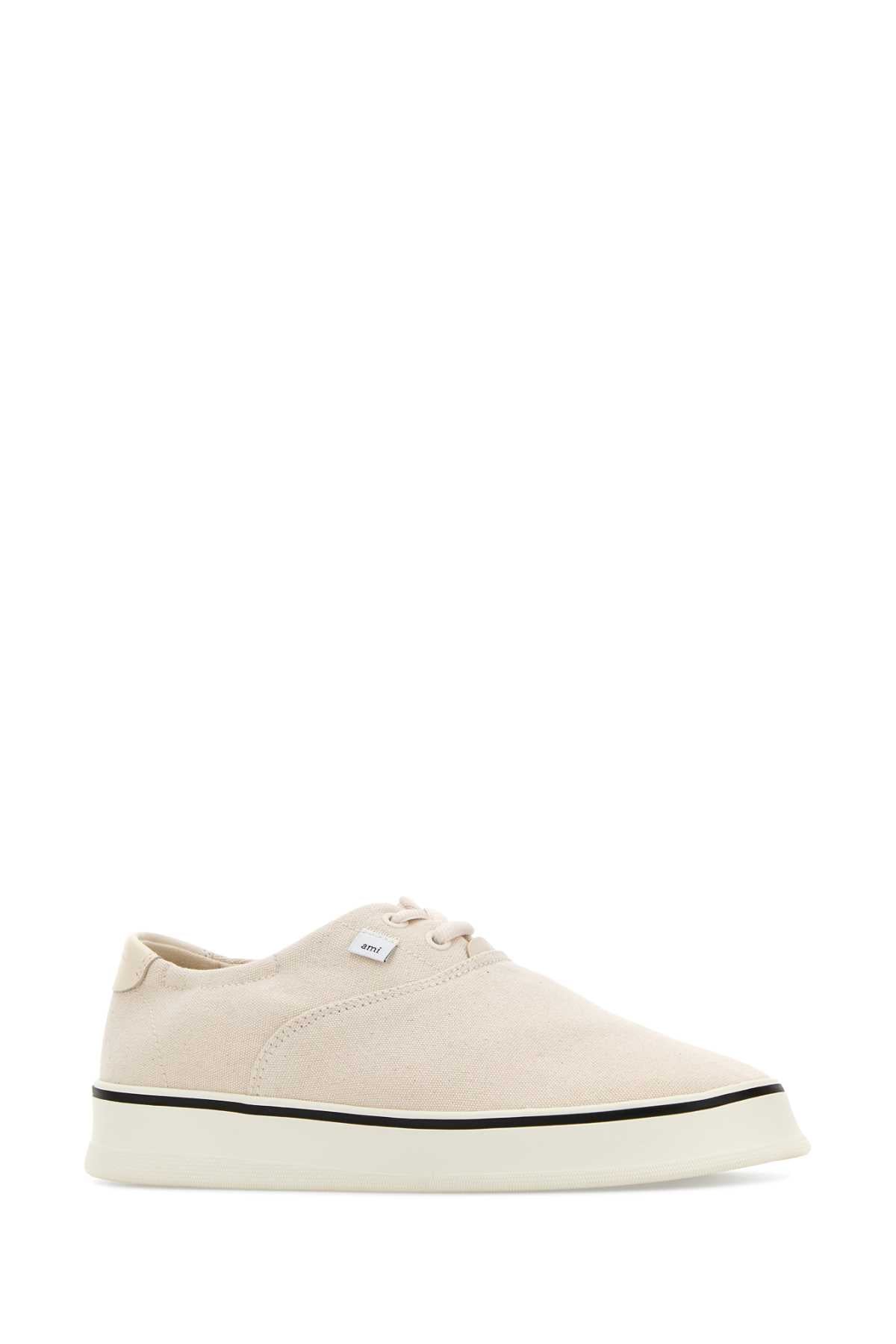 Ami Women White Canvas Tennis Sneakers - Image 2