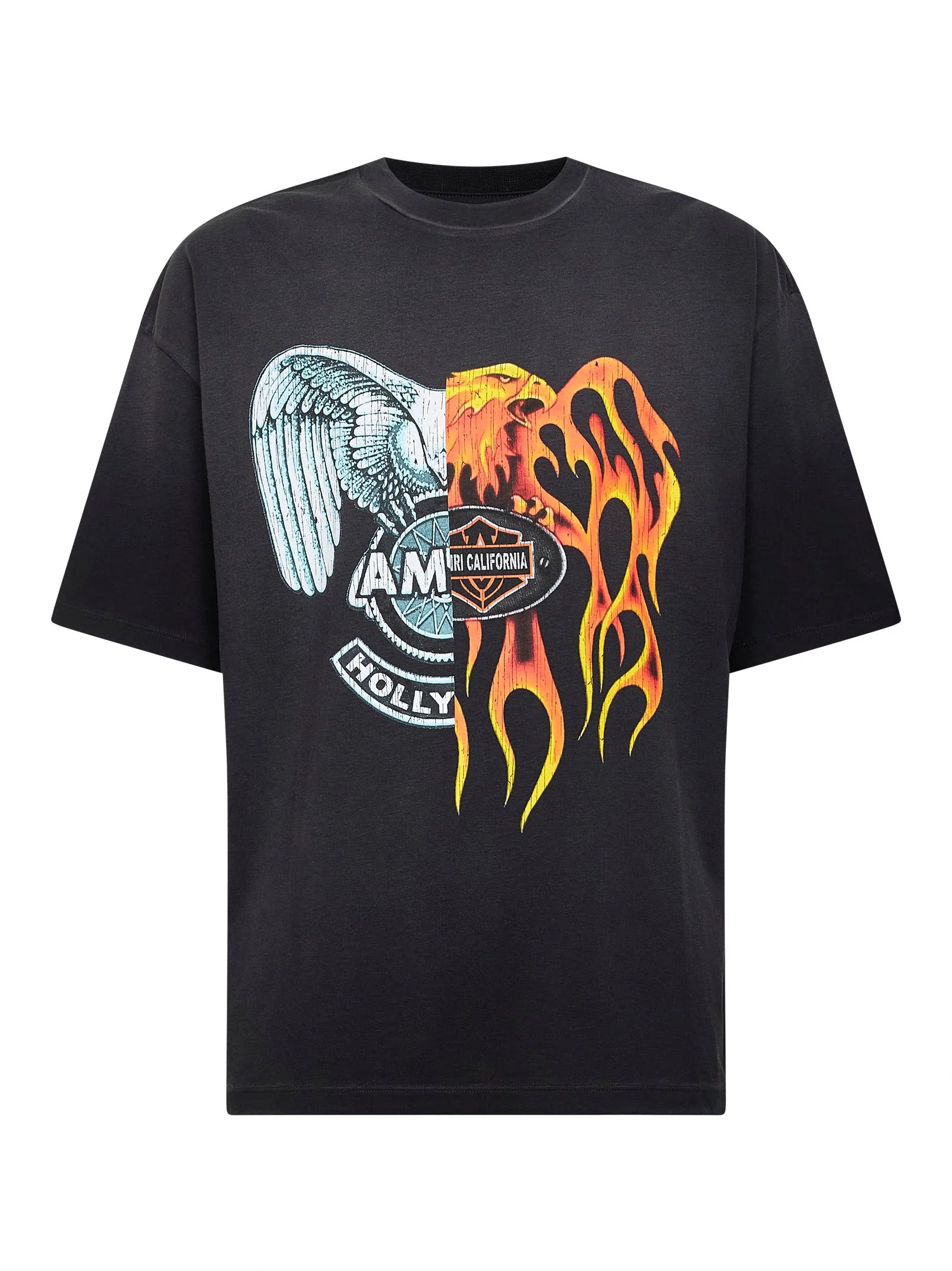 Amiri Men Black Cotton Jersey Oversized Spliced T-Shirt