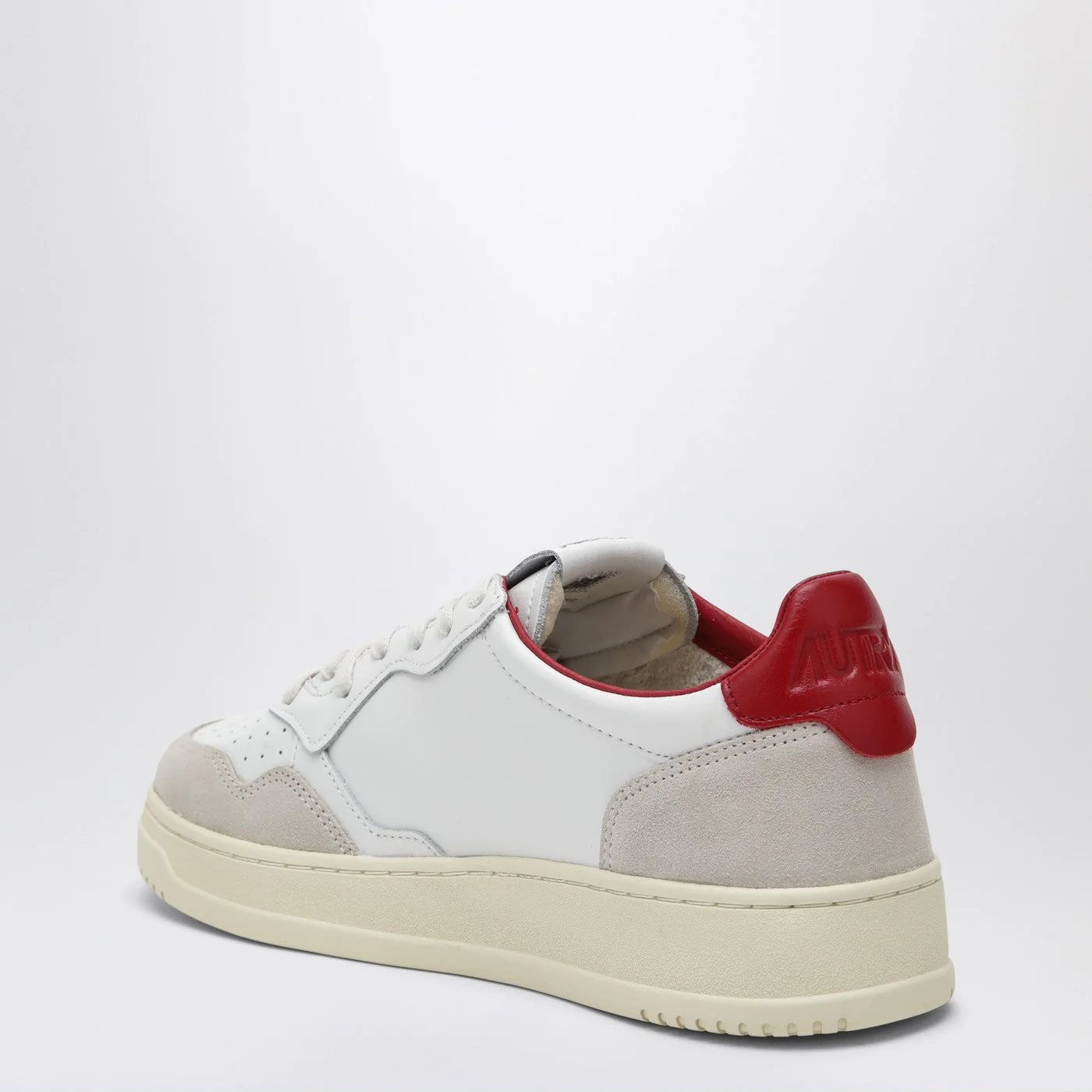 Autry Medalist Low Sneakers In White/Red Leather And Suede Men - Image 2