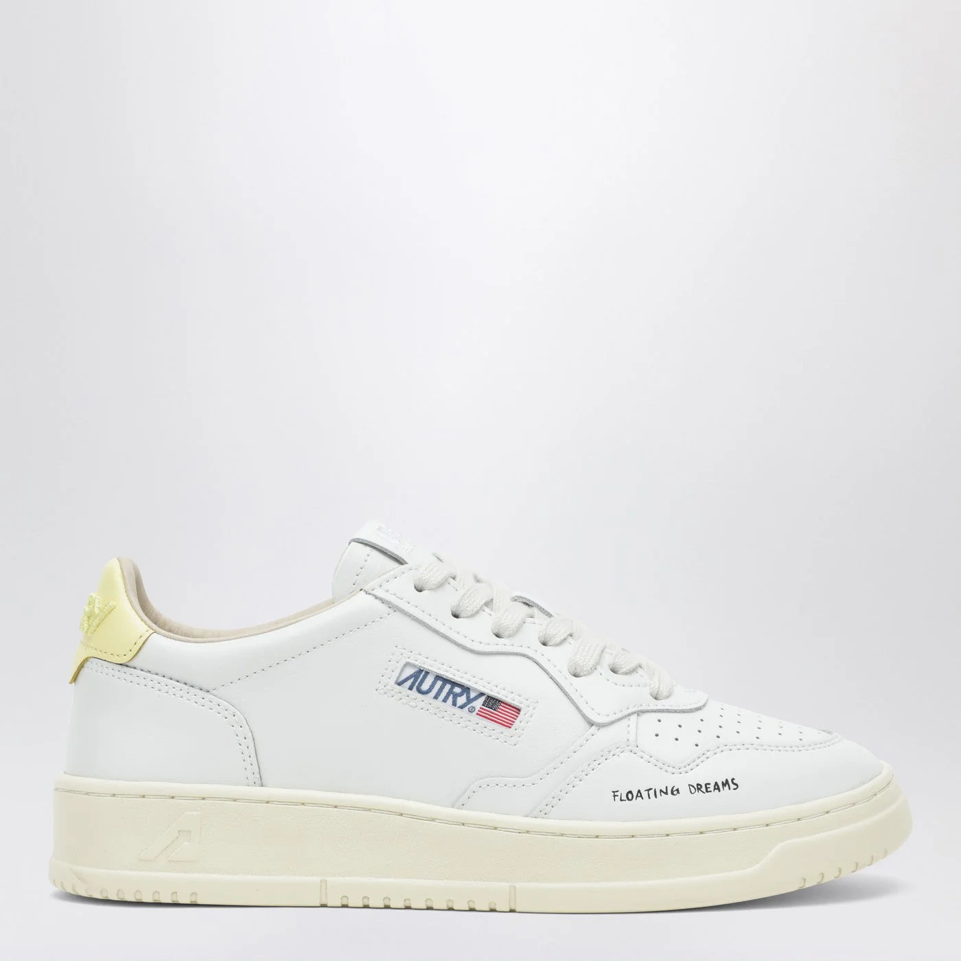 Autry Medalist Low Sneakers In White/Yellow €Œfloating Dreams†Women