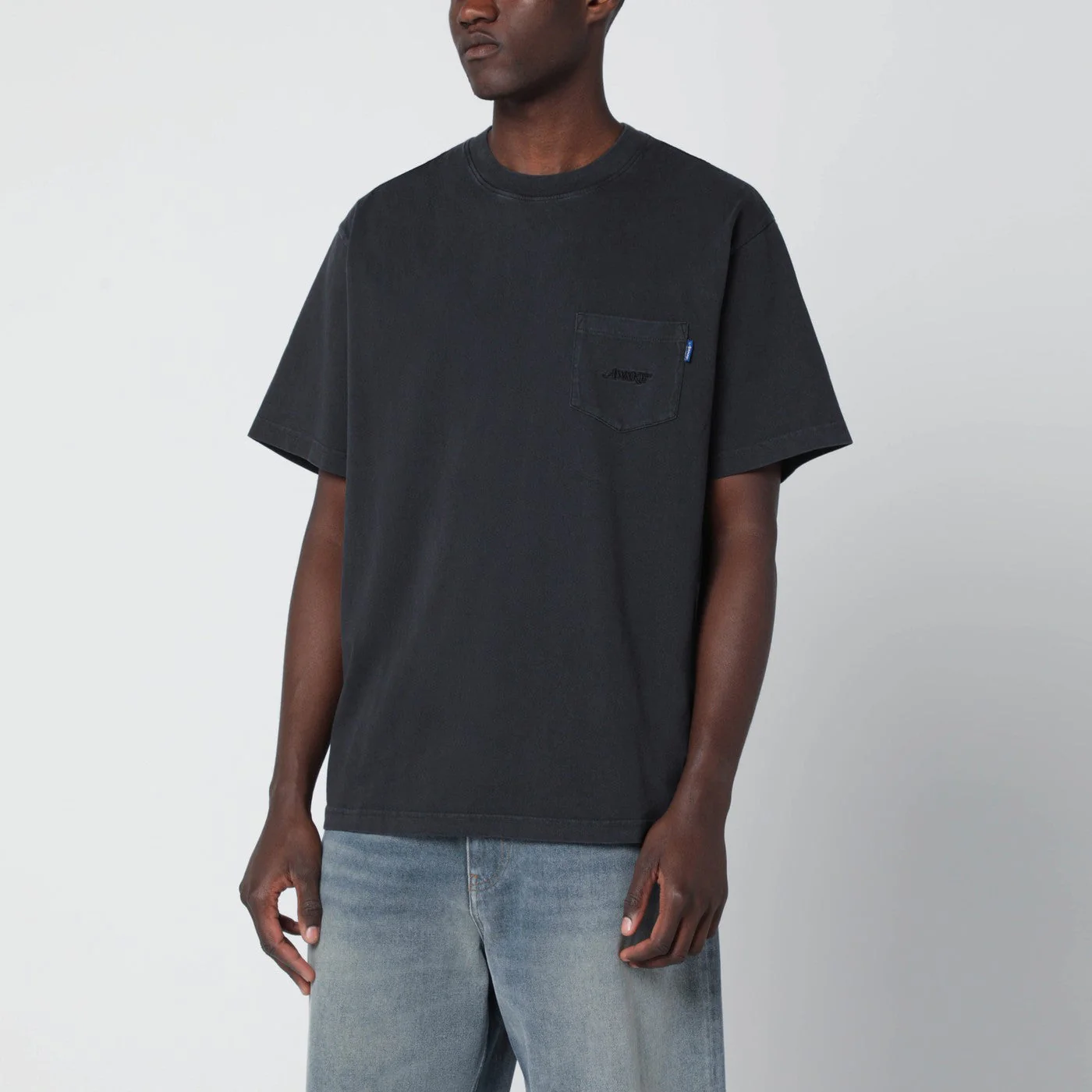 Awake Ny Black Crewneck T-Shirt With Logo Men
