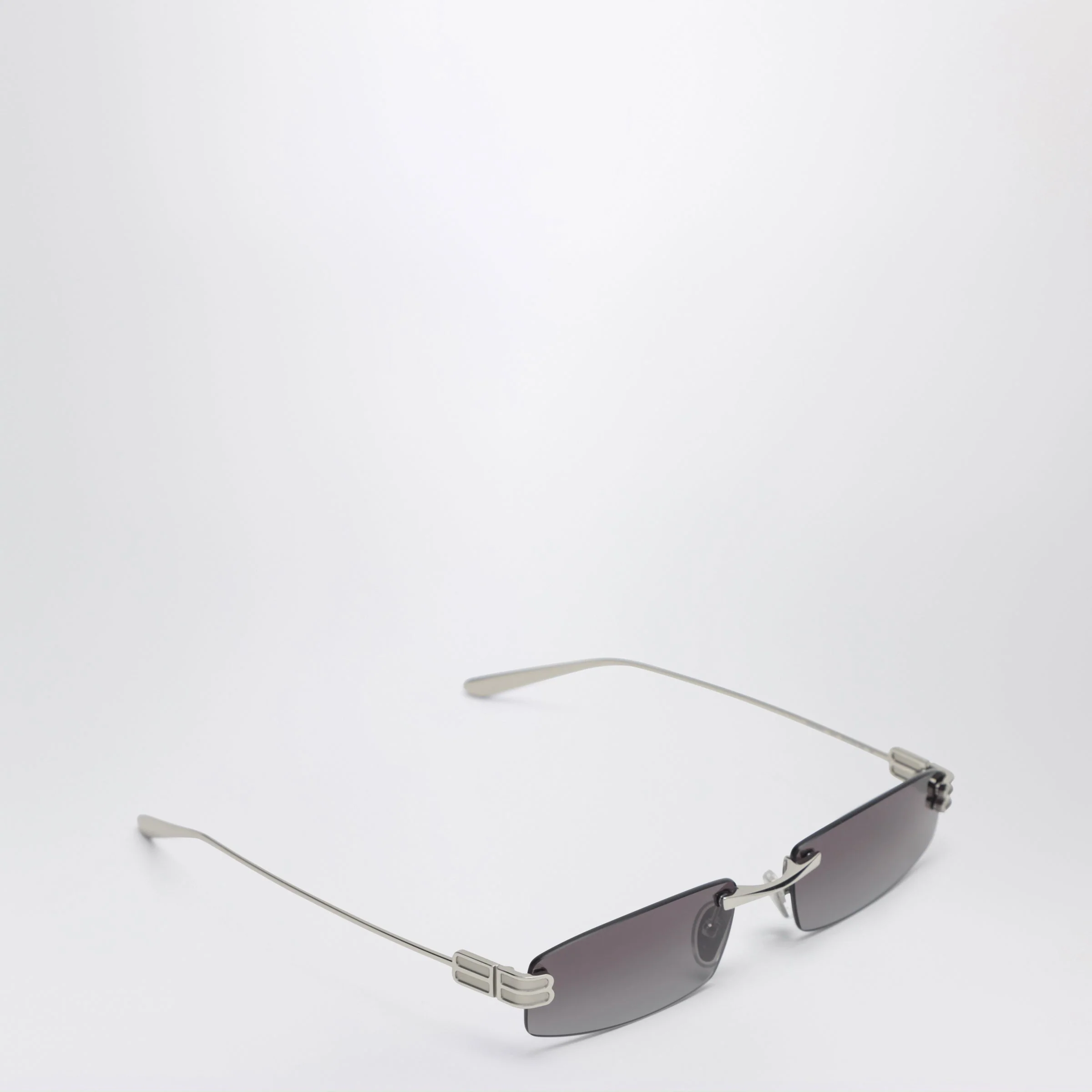 Balenciaga Gossip Rectangular Silver/Gradient Grey Sunglasses Women - Image 2