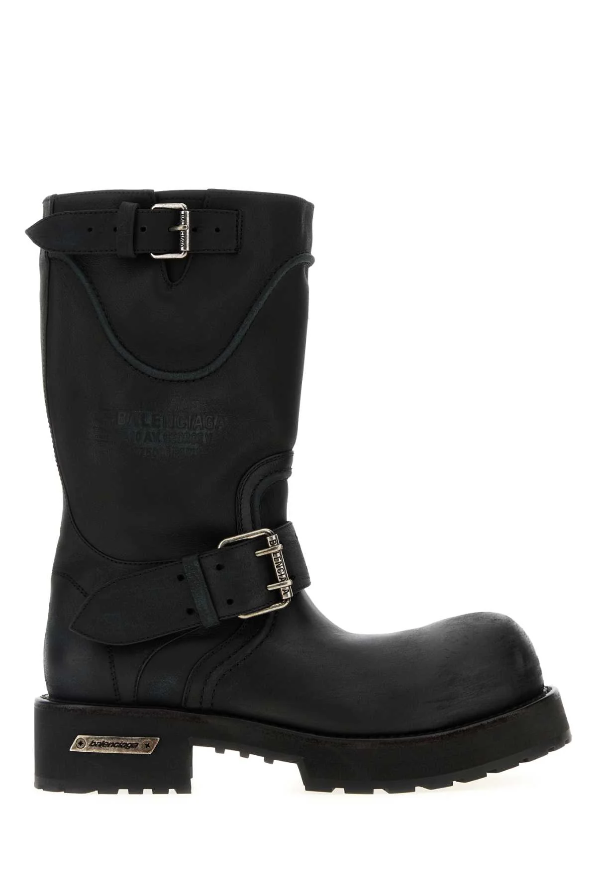 Balenciaga Men Black Leather Venom Boots