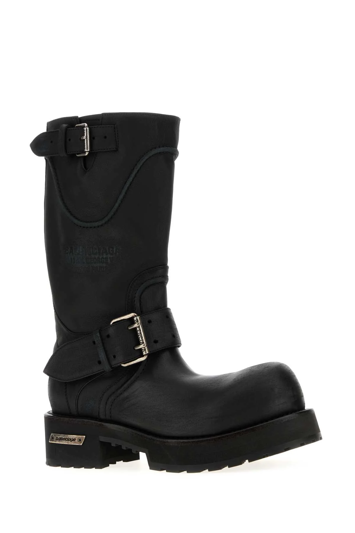Balenciaga Men Black Leather Venom Boots - Image 2