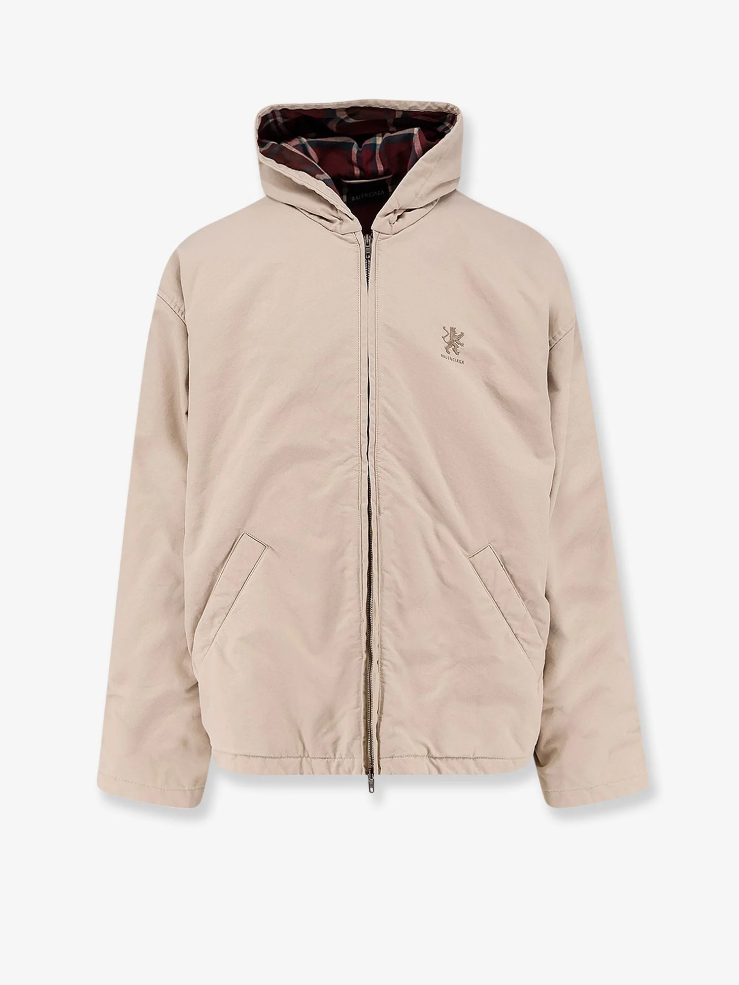 Balenciaga Men Cotton Blend Jacket With Embroidered Logo On The Front