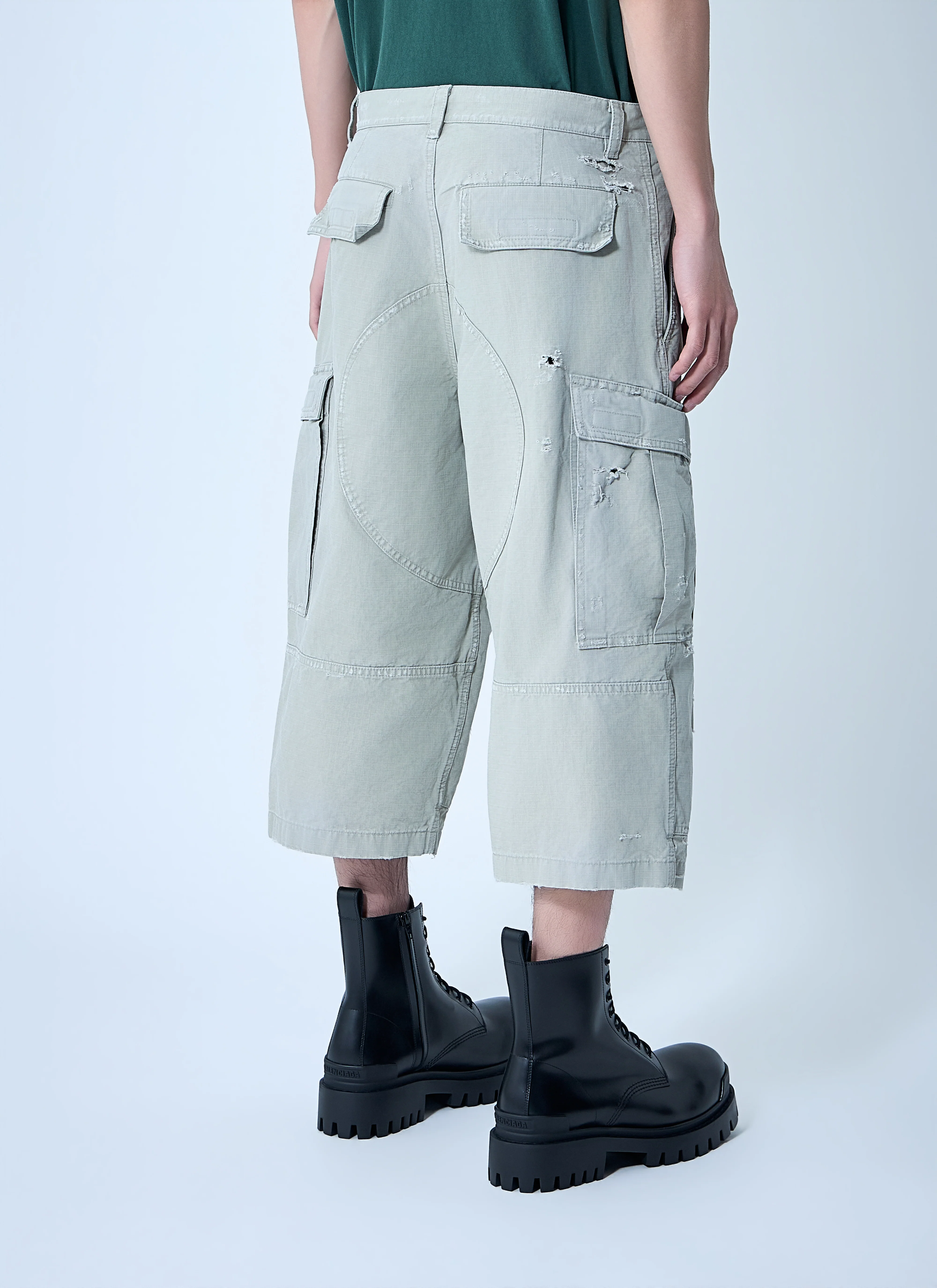 Balenciaga Men Cropped Cargo Pants - Image 4