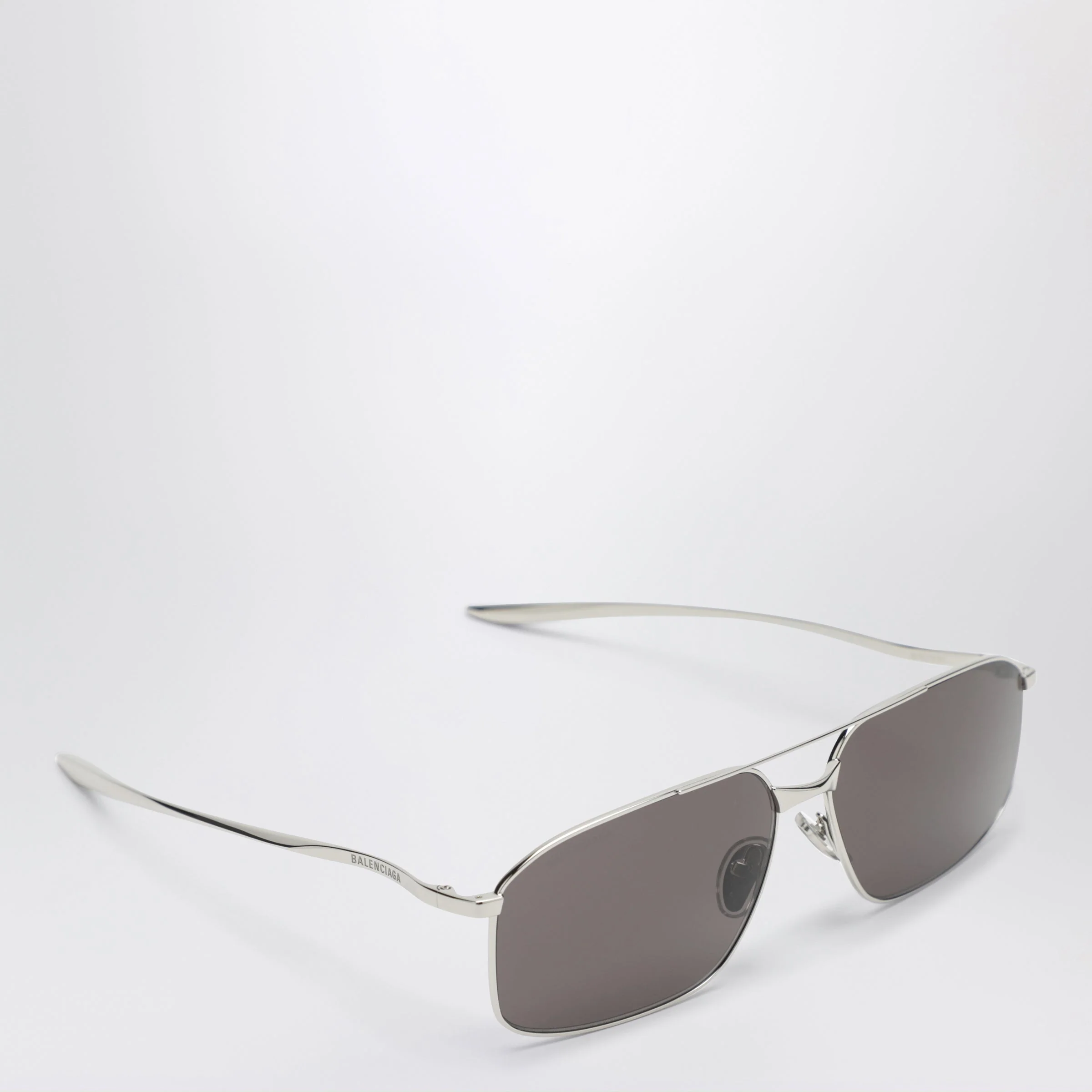Balenciaga Rectangular Silver/Black Sunglasses Women - Image 2