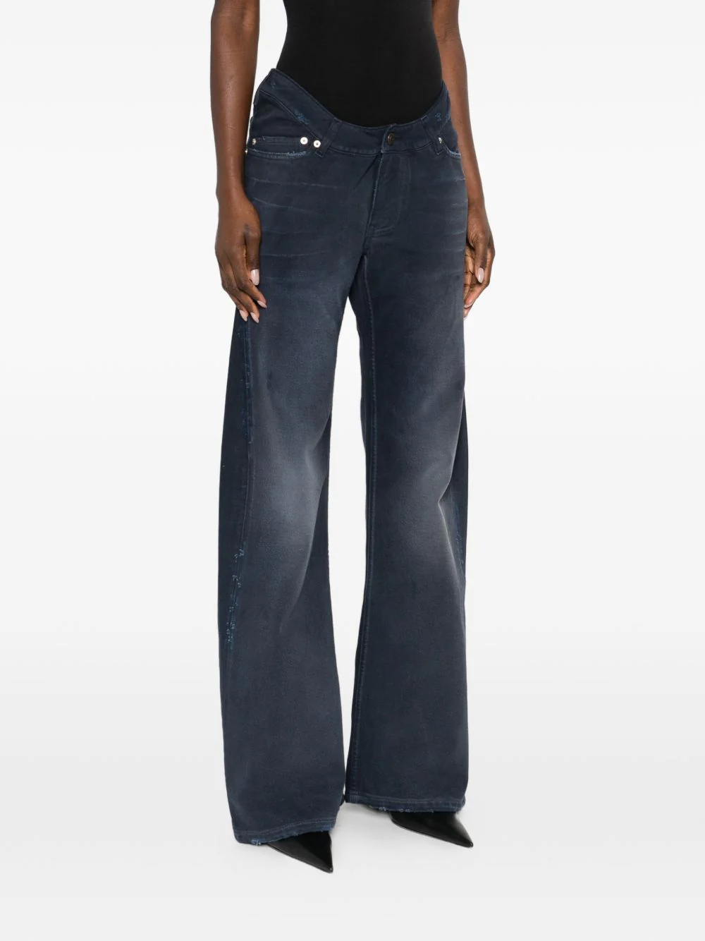 Balenciaga Women Curved Denim Jeans - Image 2