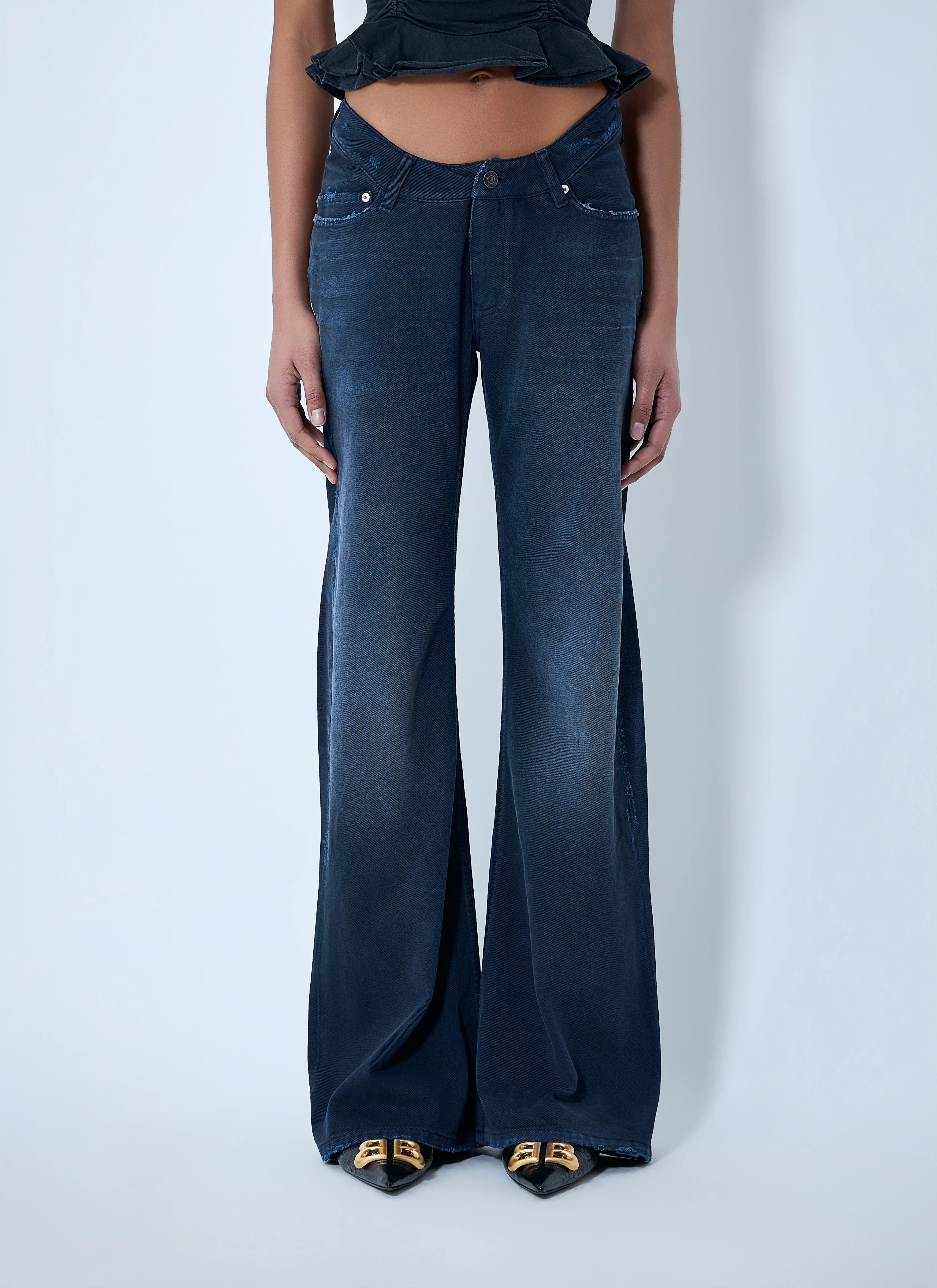 Balenciaga Women Curved Waist Jeans