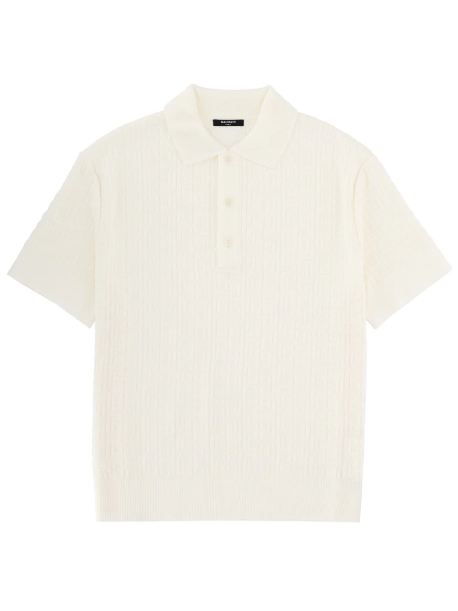 Balmain Men Merino Wool Polo Shirt