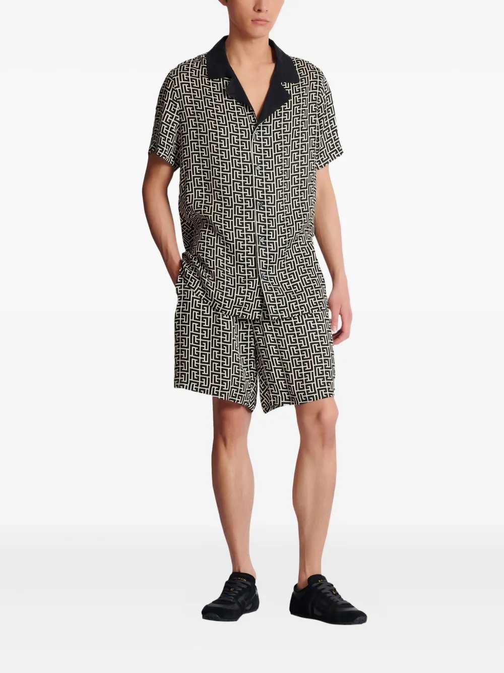 Balmain Men Monogram Shorts - Image 2