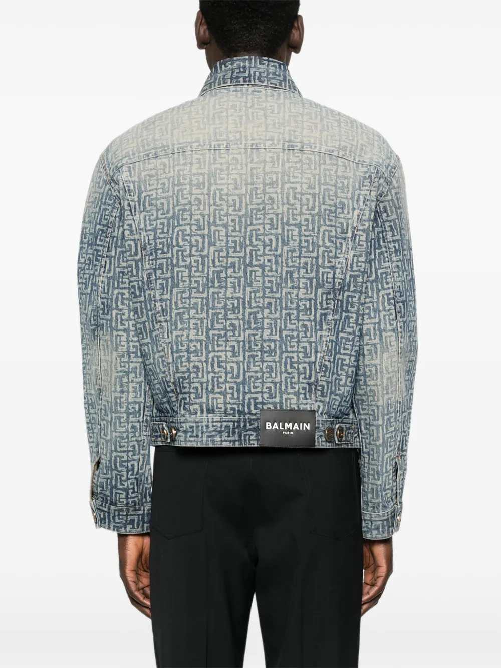 Balmain Men Monogrammed Denim Jacket - Image 4