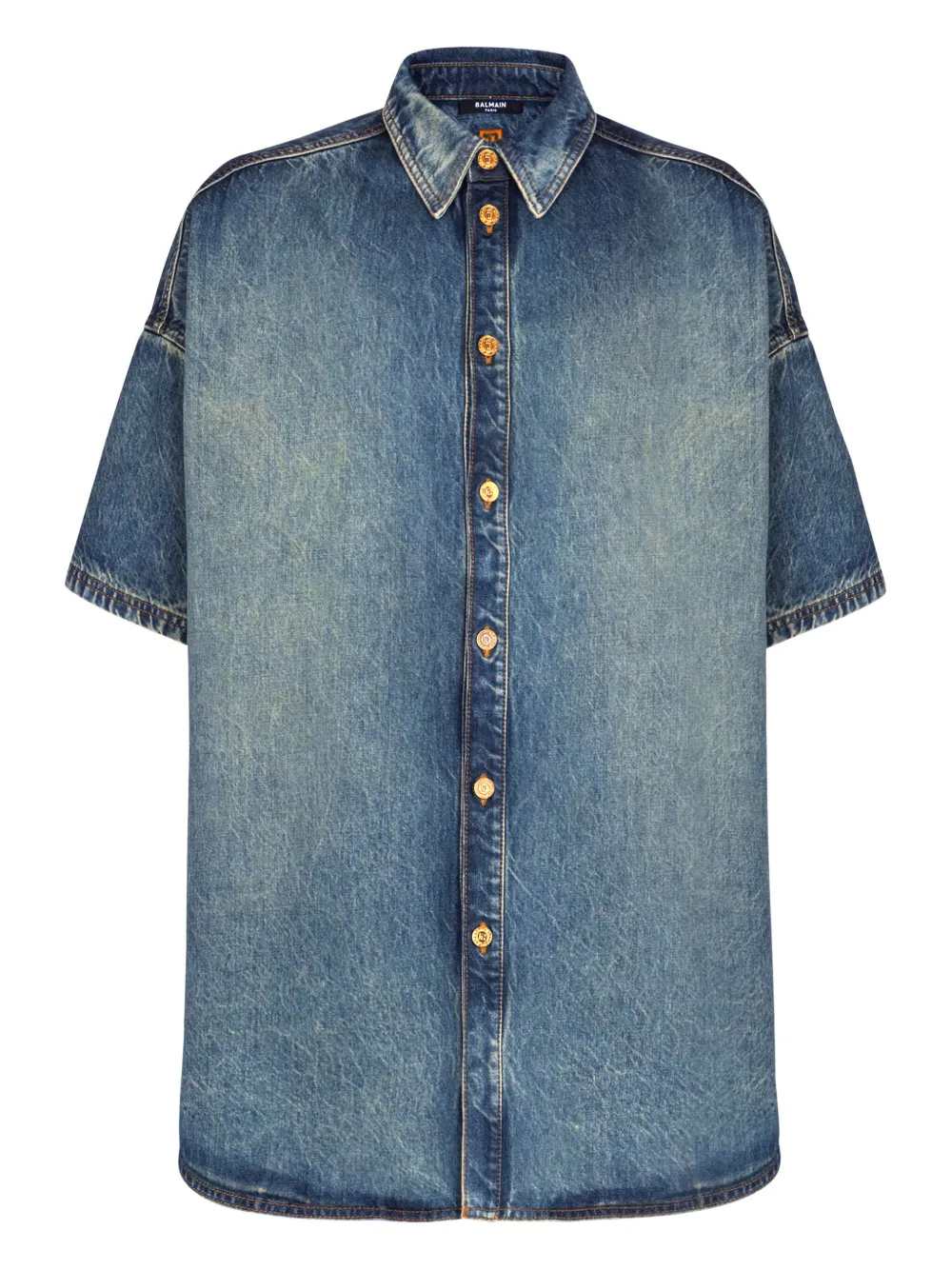 Balmain Men Short-Sleeved Button-Up Shirt