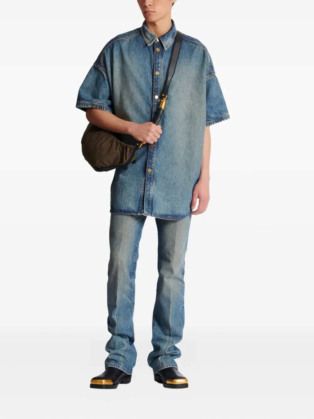 Balmain Men Short-Sleeved Button-Up Shirt - Image 2