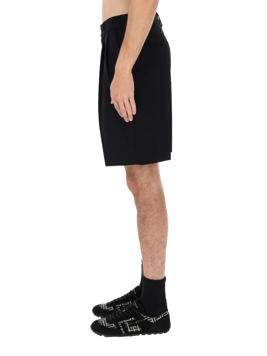Balmain Men Wool Tailored Shorts - Image 4