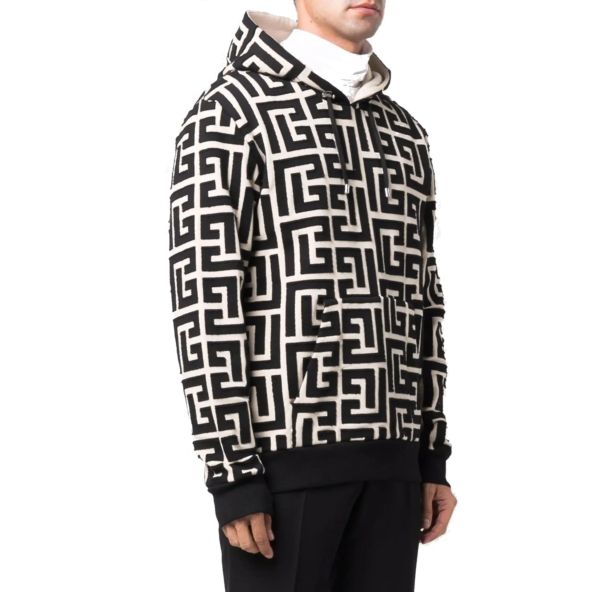 Balmain Monogrammed Hooded Sweatshirt Men - Image 2