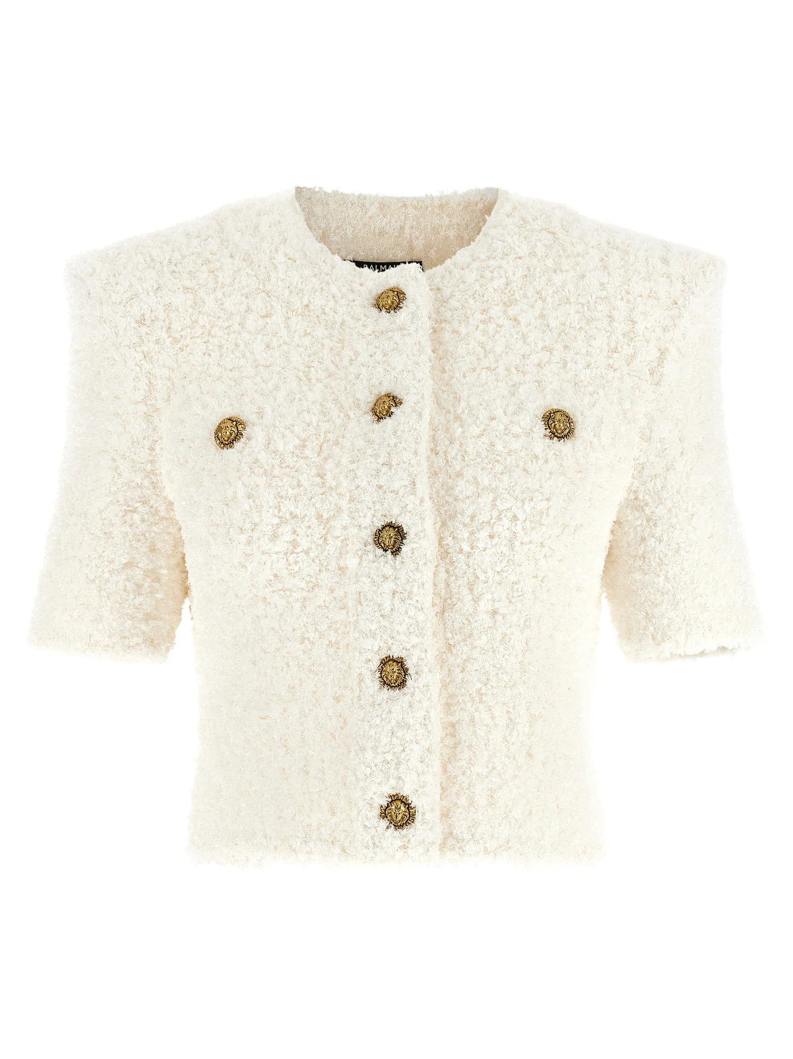 Balmain Women Cardigan Tweed Plumetis