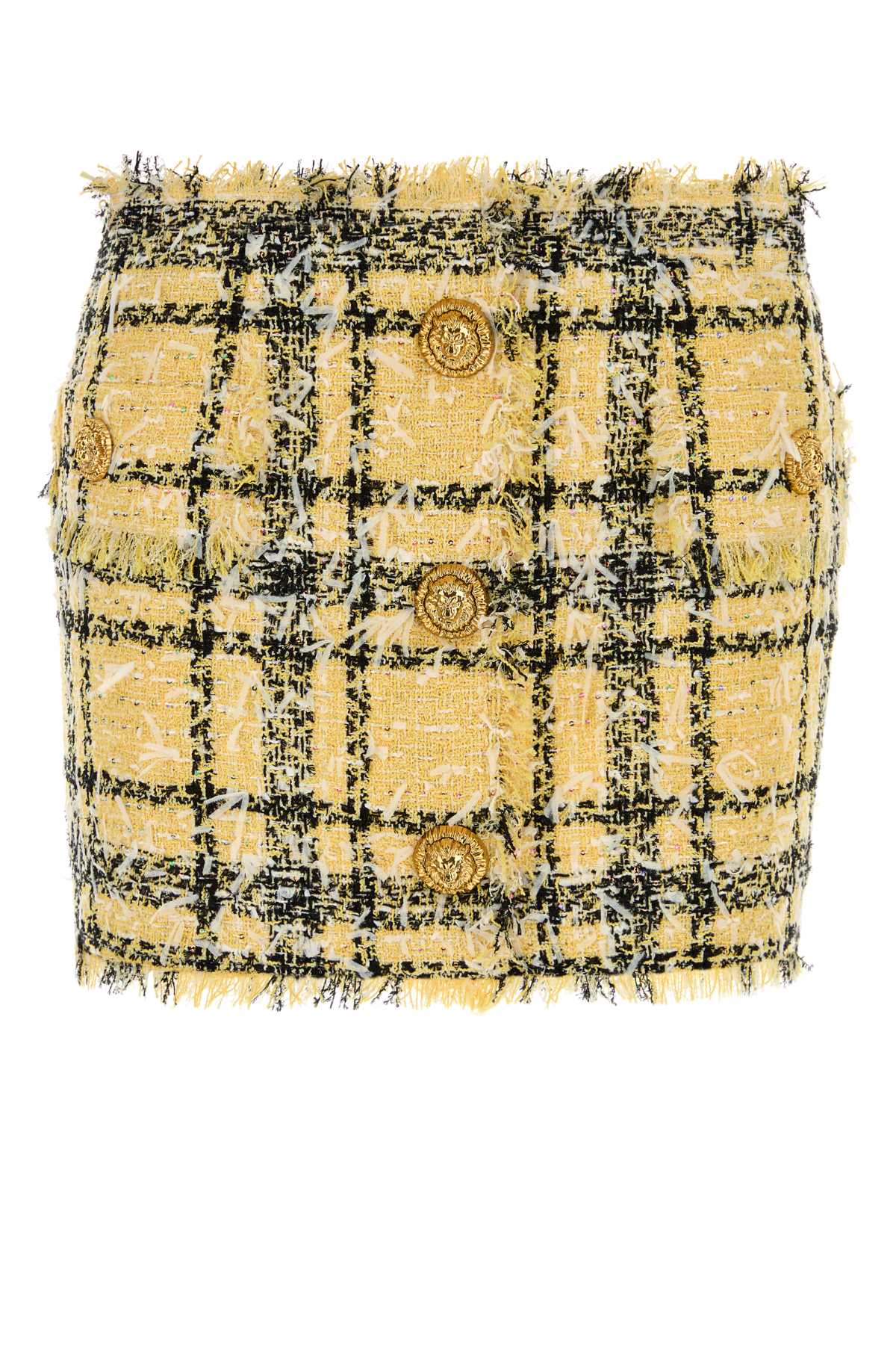 Balmain Women Embroidered Tweed Mini Skirt