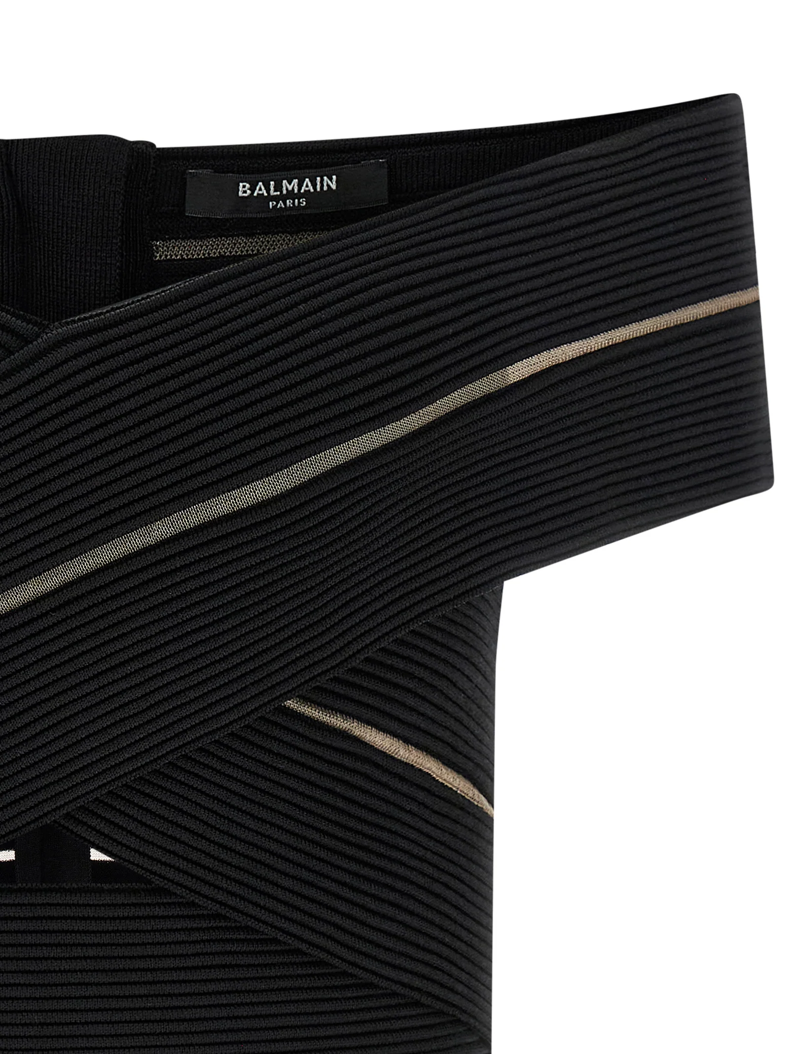 Balmain Women Off-The-Shoulder Crop Top - Image 3