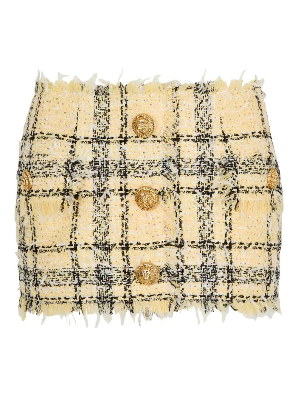 Balmain Women Tweed Skirt With Buttons
