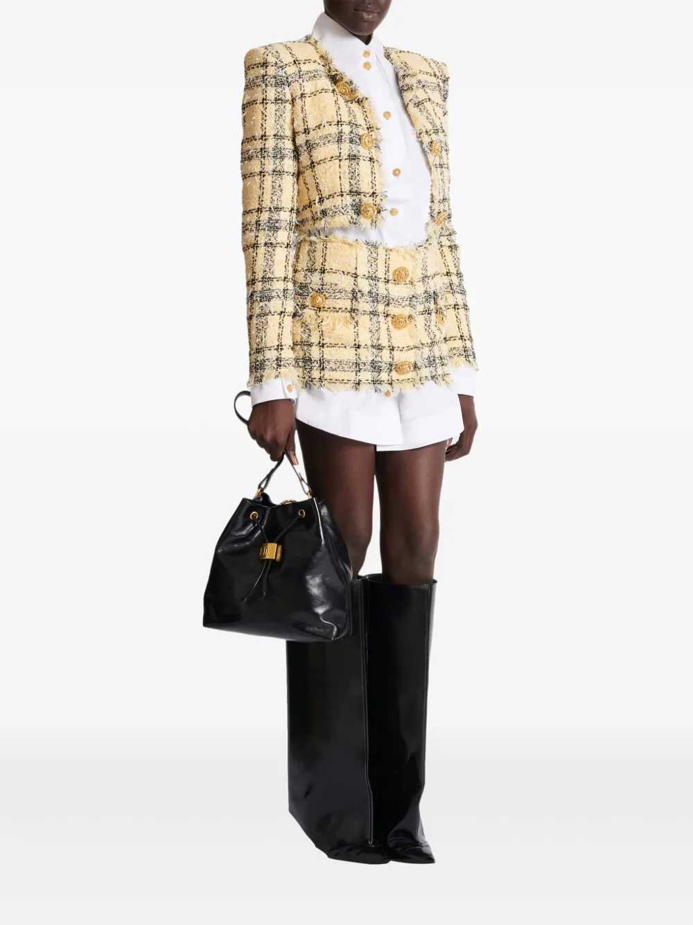 Balmain Women Tweed Skirt With Buttons - Image 2