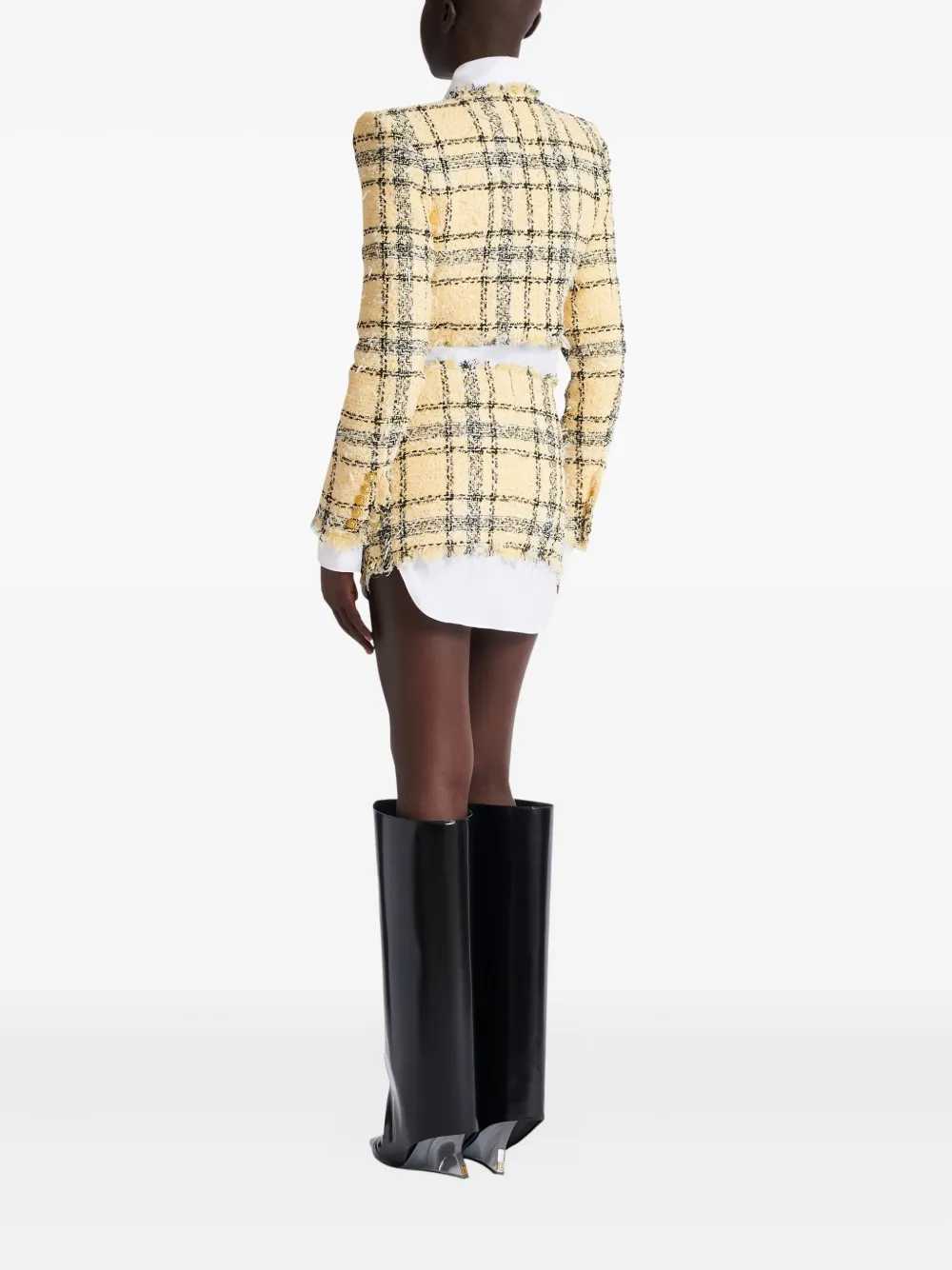 Balmain Women Tweed Skirt With Buttons - Image 4