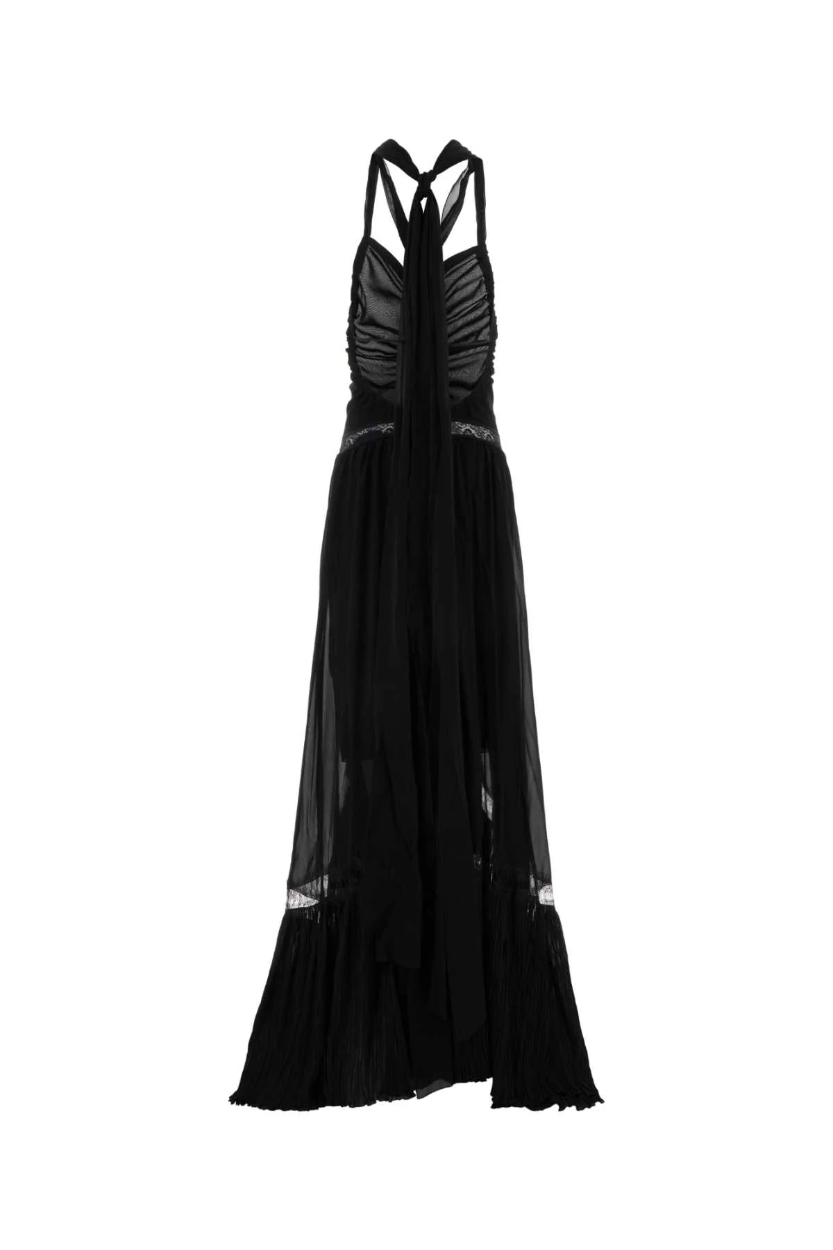 Blumarine Women Black Georgette Long Dress - Image 2