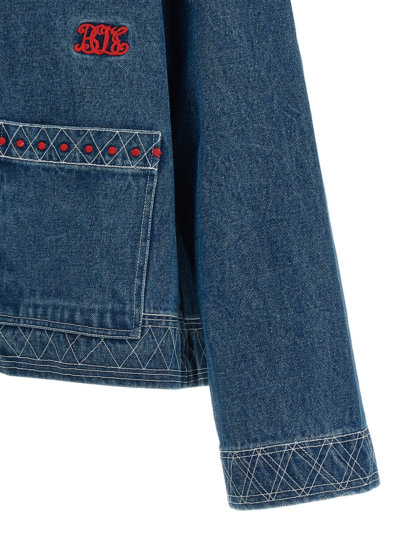 Bode Men Embroidery Denim Jacket - Image 4