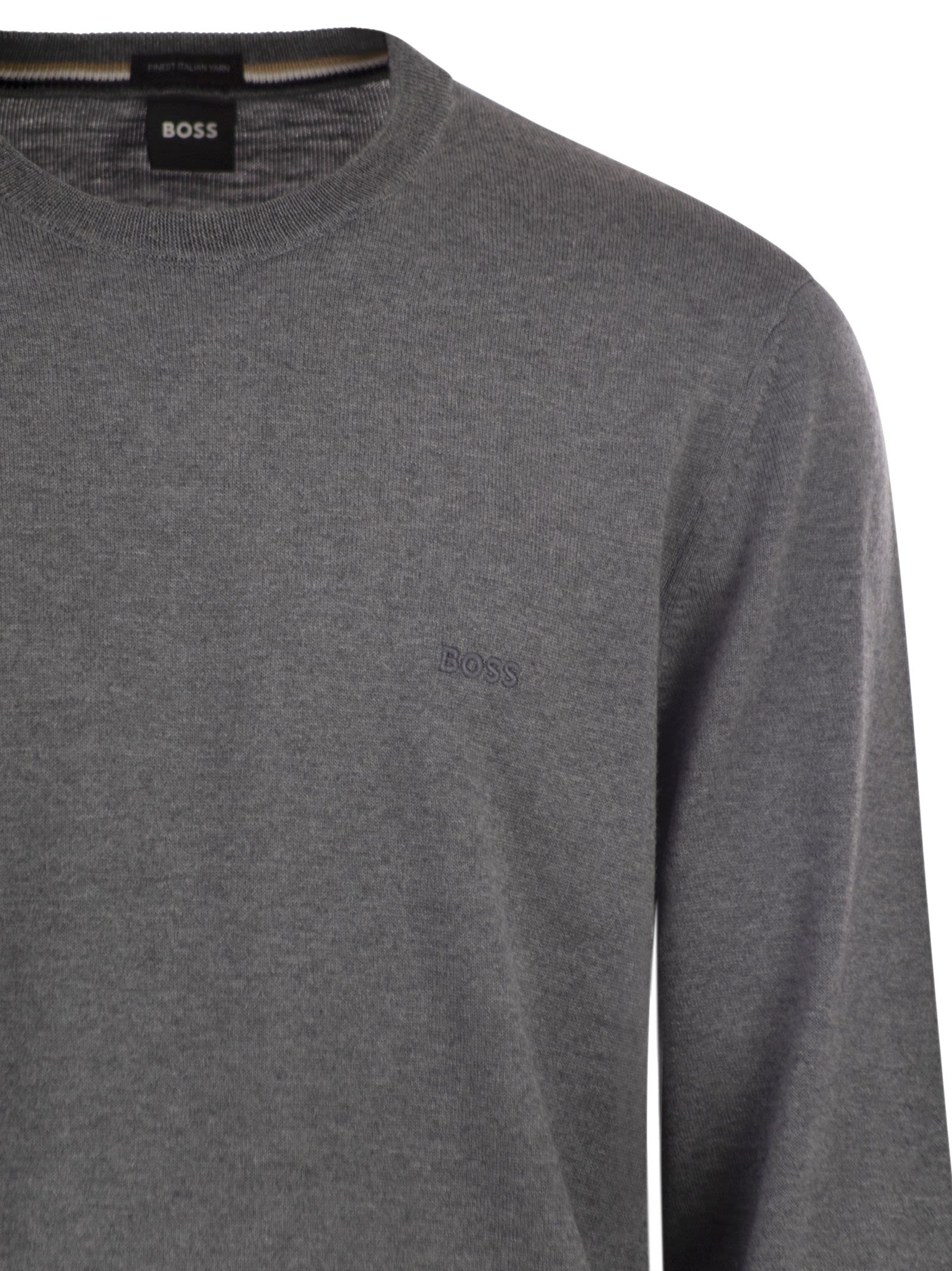 Boss Men Regular Fit Virgin Wool Jumper With Embroidered Logo - Image 4
