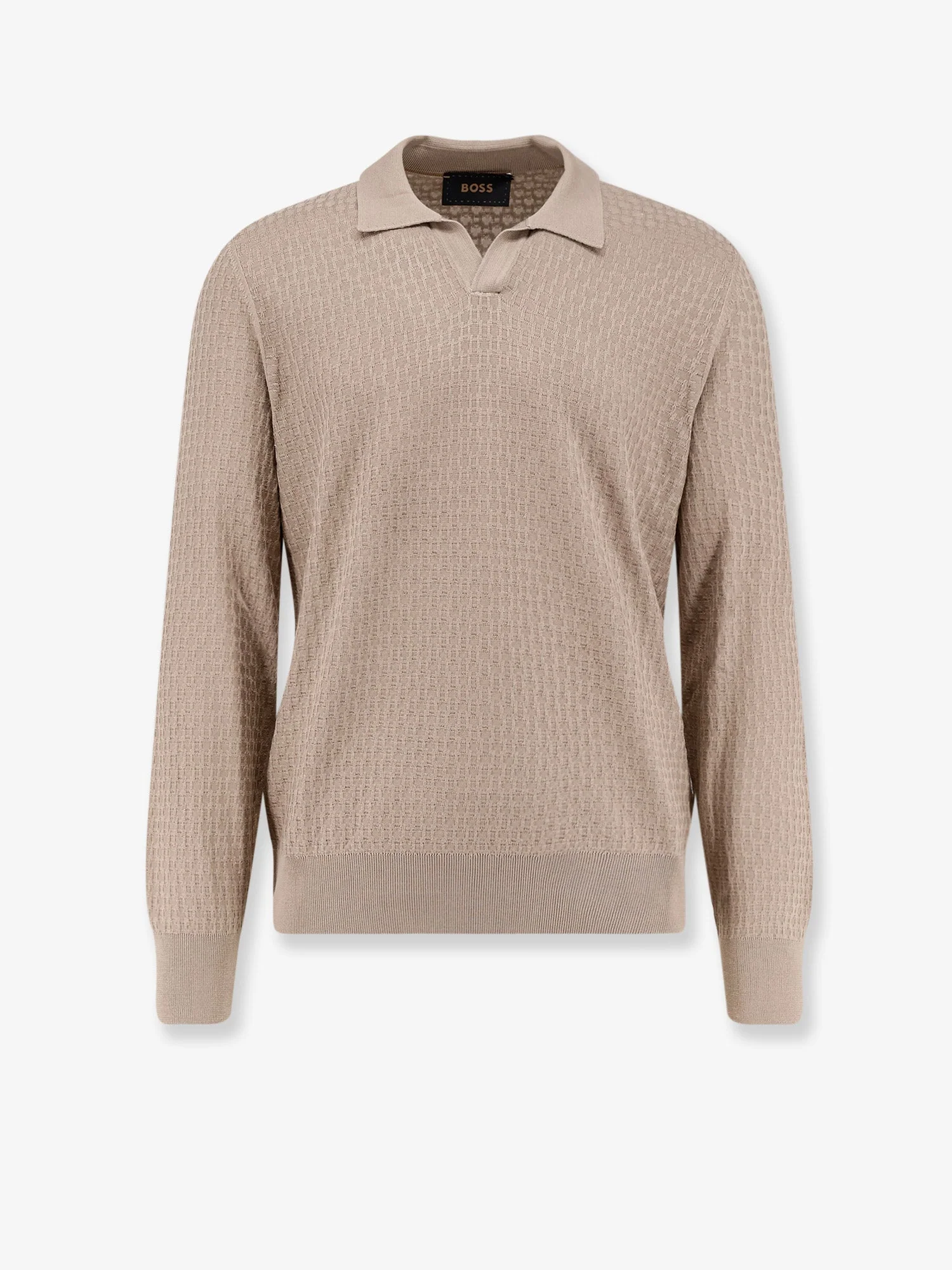 Boss Men Silk Sweater With All-Over Processing