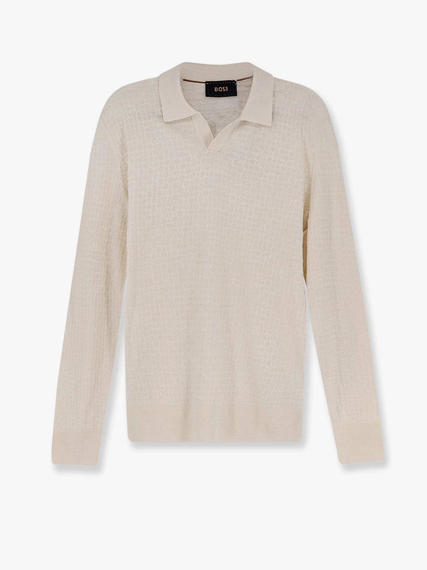 Boss Men Silk Sweater With Processing All-Over