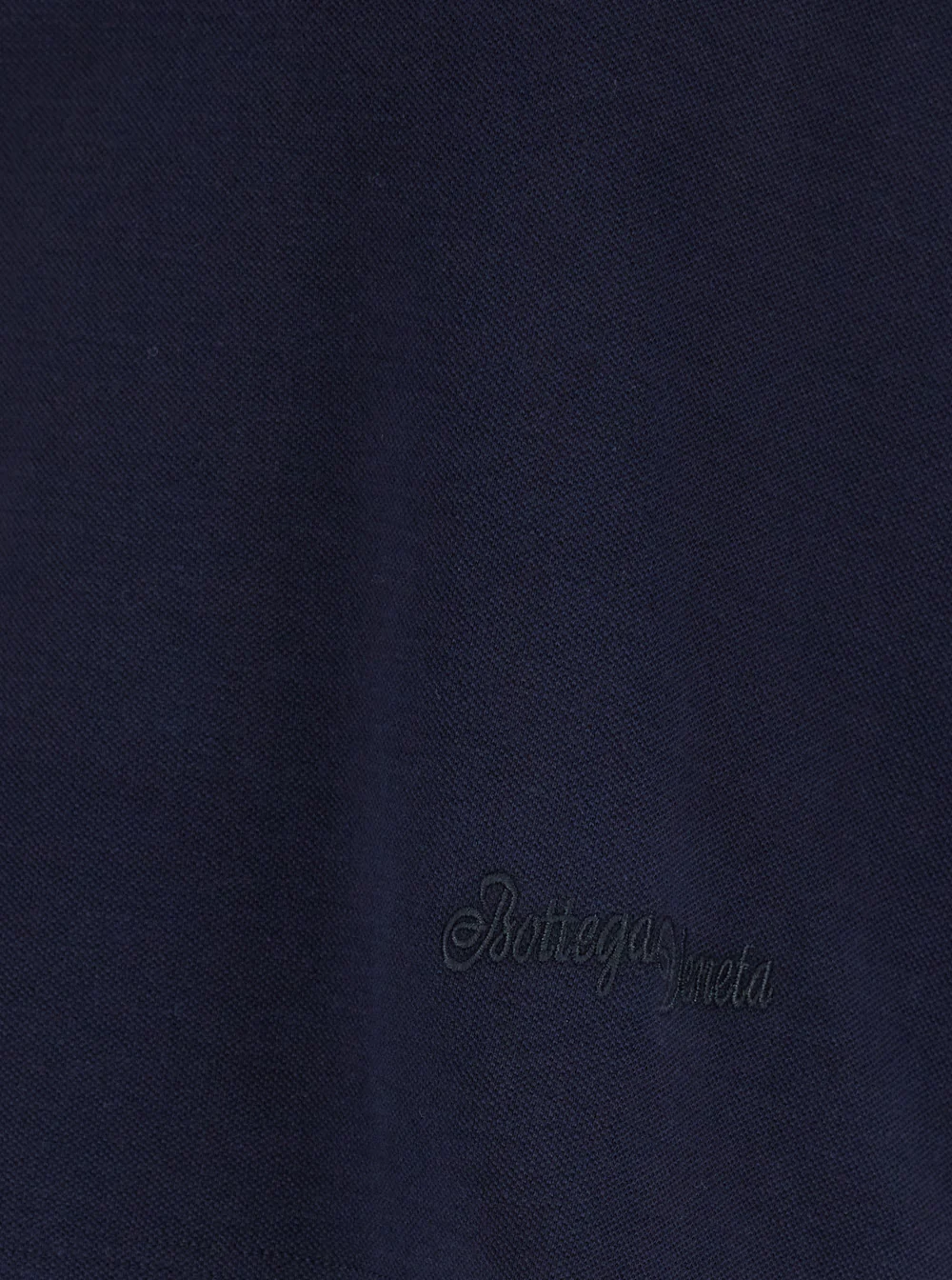 Bottega Veneta Women Blue Cropped Polo Shirt With Embroidered Logo In Cotton Piquet Woman - Image 3
