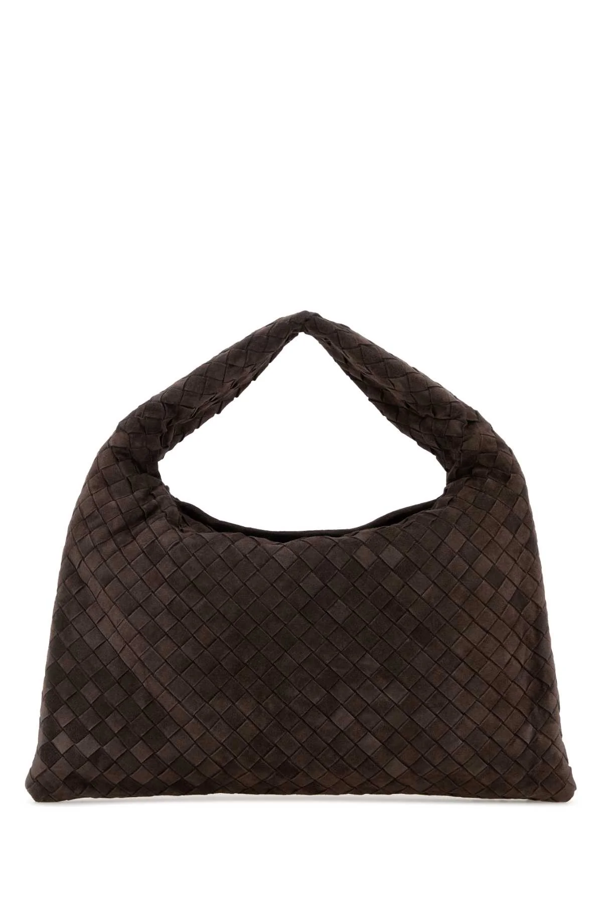 Bottega Veneta Women Dark Brown Suede Small Hop Shoulder Bag