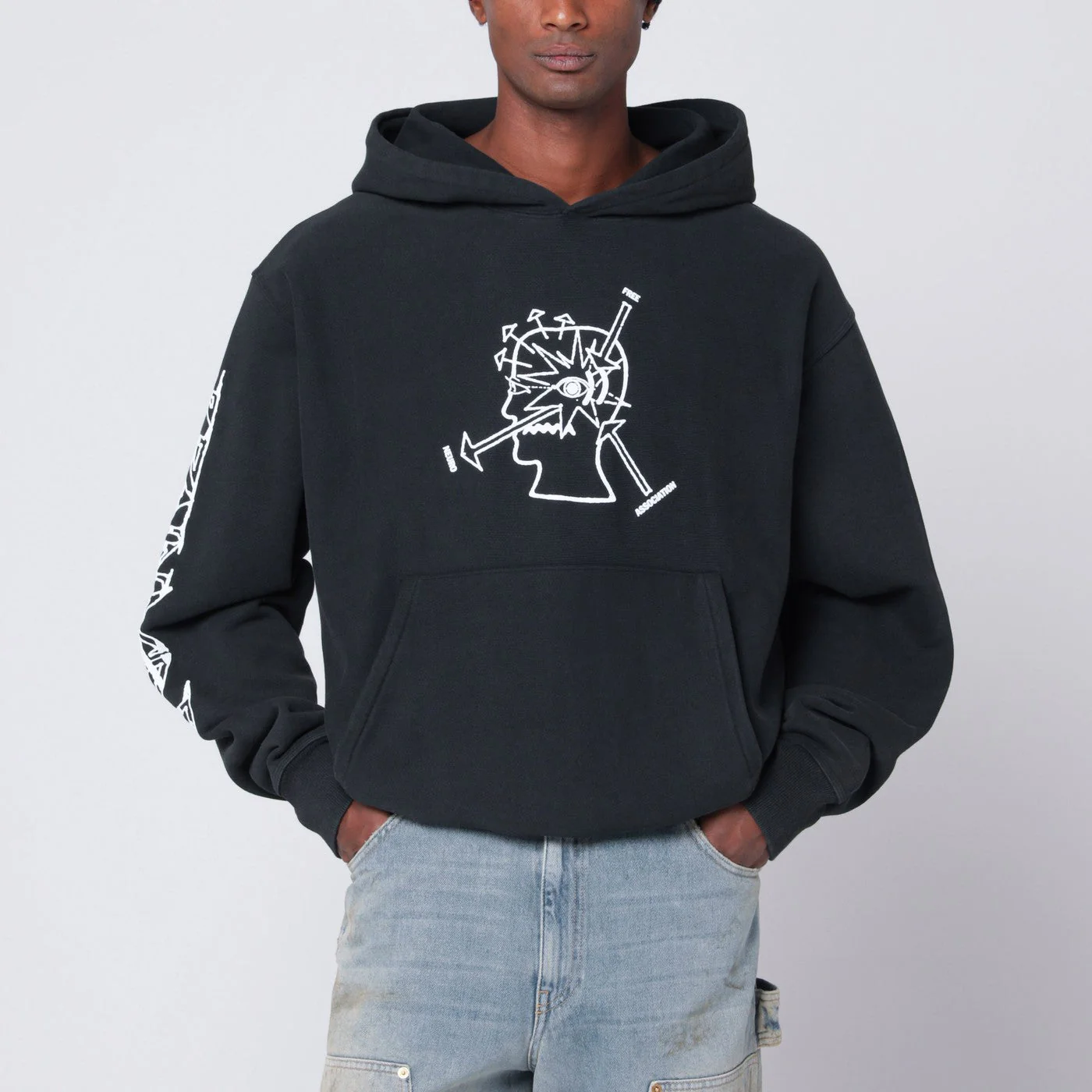 Brain Dead Faded Black Neuro Free Association Sweatshirt Men