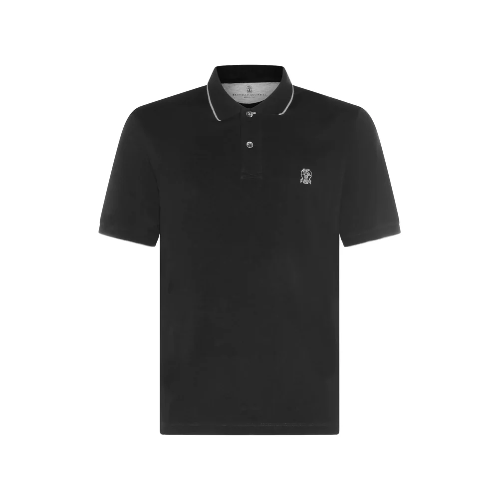 Brunello Cucinelli Black Polo Shirts Men