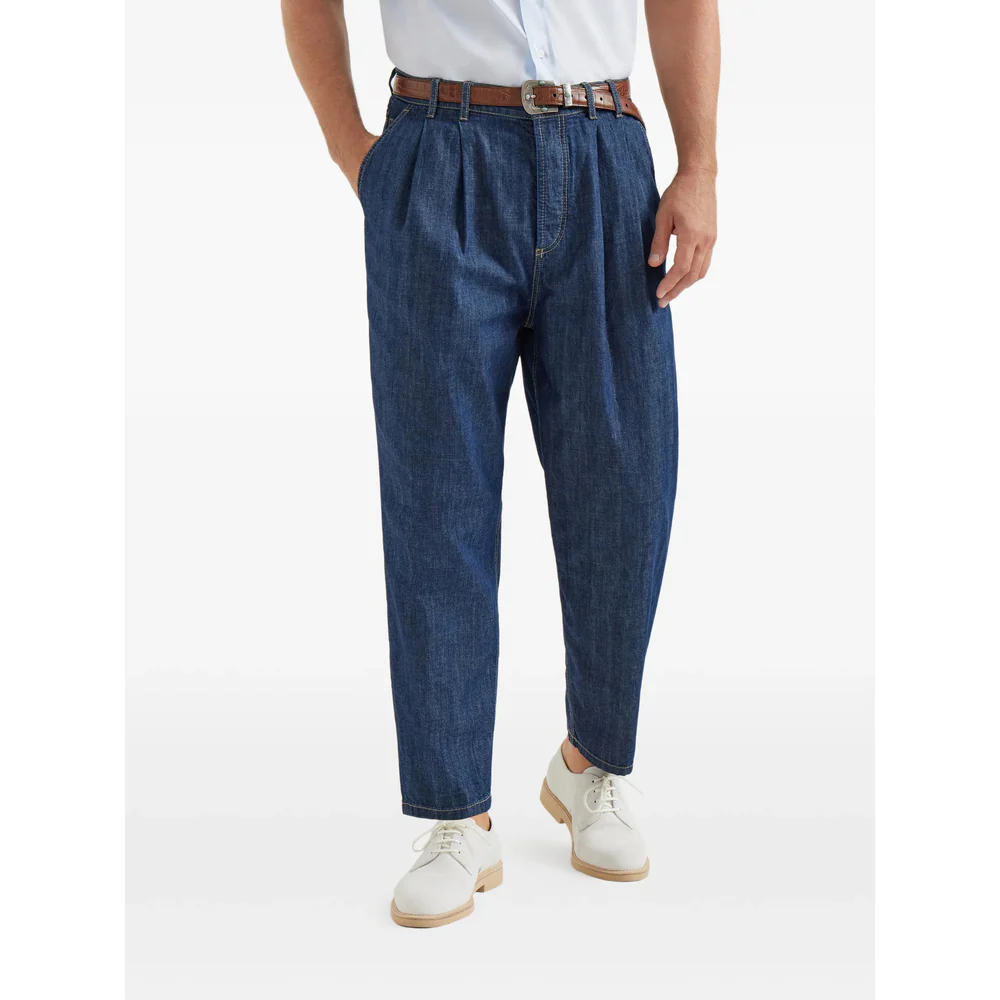 Brunello Cucinelli Blue Denim - Loose-Fit Jeans Men - Image 5