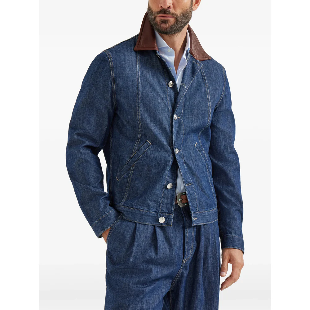 Brunello Cucinelli Blue Jackets - Denim Jackets Men - Image 4