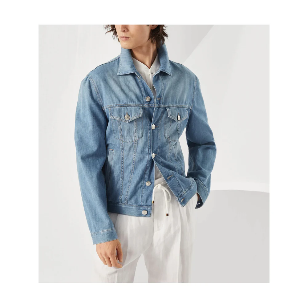 Brunello Cucinelli Blue Jackets - Denim Jackets Men - Image 2